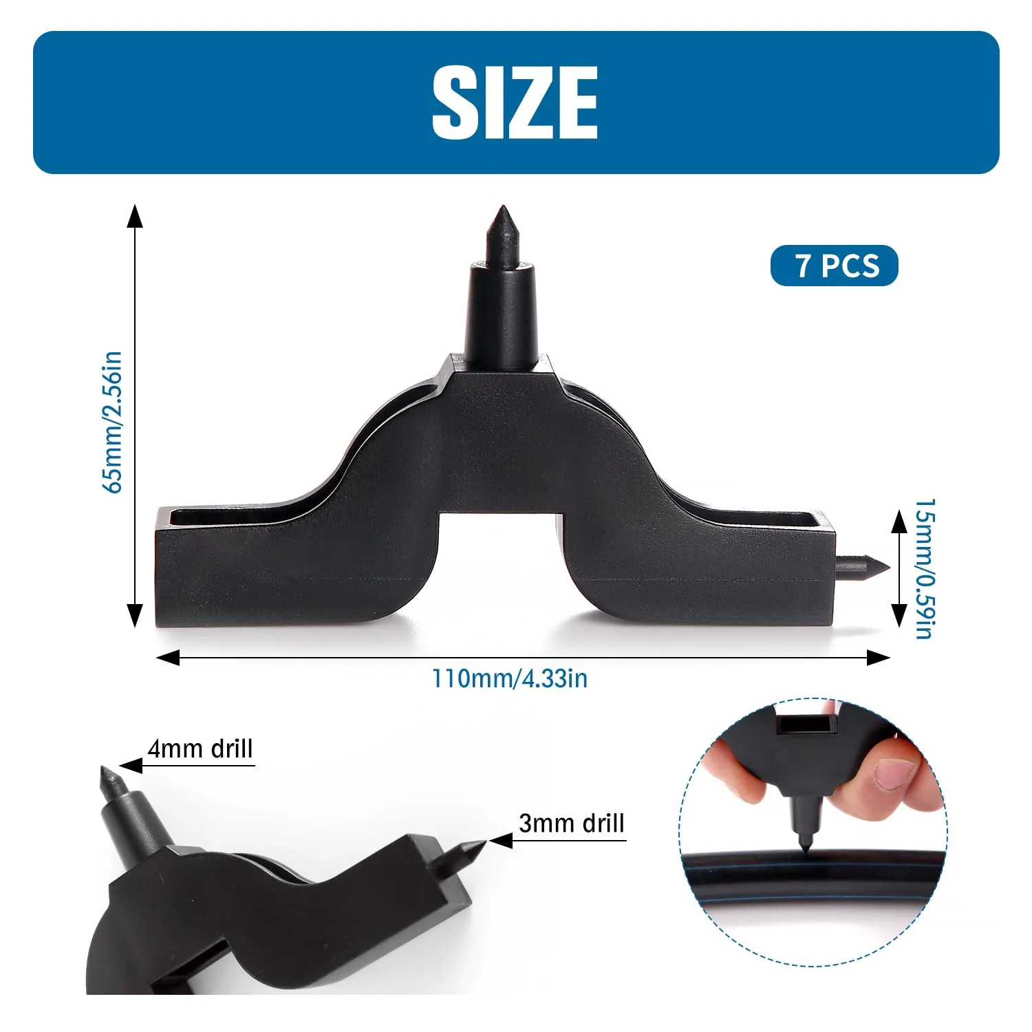 VooGenzek Strumento di Perforazione per Tubi Flessibili 3mm/4mm, 7 Pezzi - immagine 2