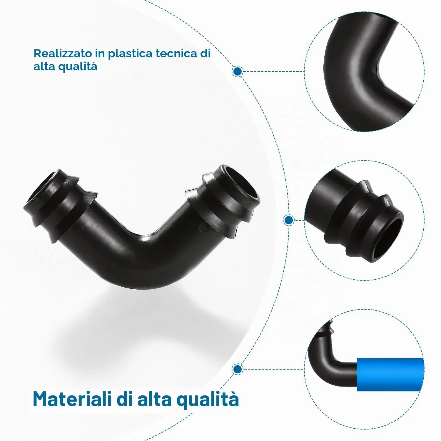 VooGenzek Connettori a Gomito per Irrigazione a Goccia, 16mm, Plastica, 25 Pezzi - immagine 3