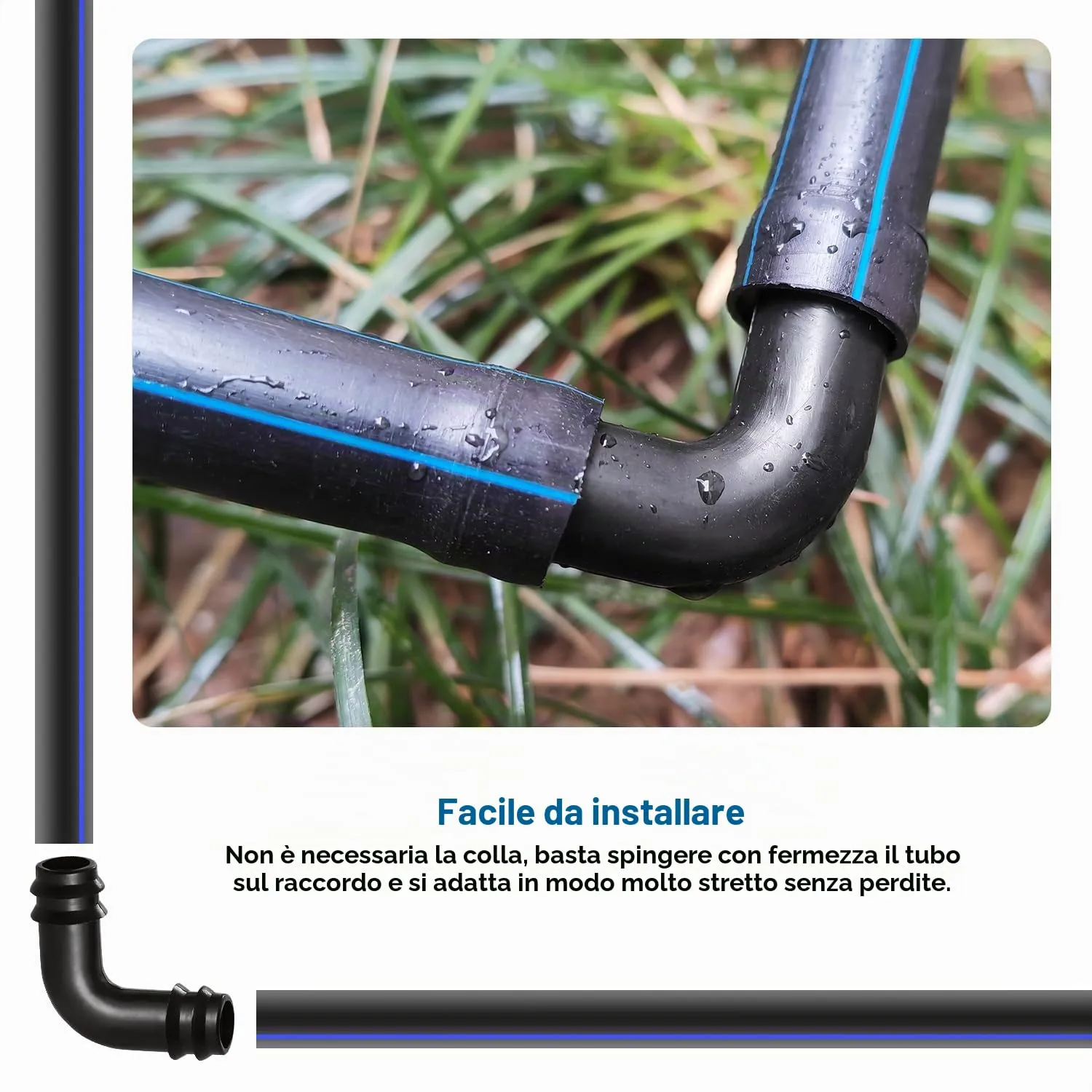 VooGenzek Connettori a Gomito per Irrigazione a Goccia, 16mm, Plastica, 25 Pezzi - immagine 4