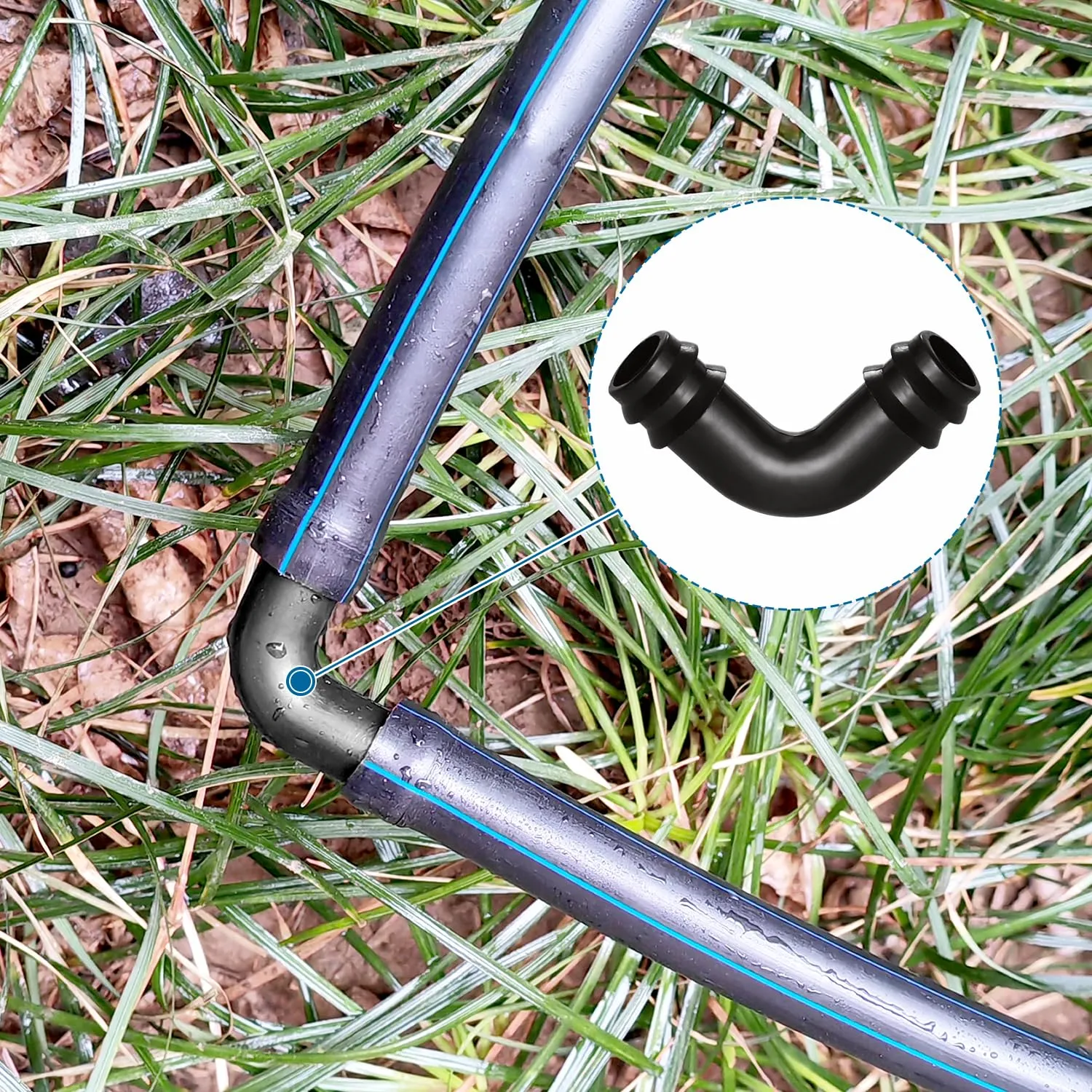 VooGenzek Connettori a Gomito per Irrigazione a Goccia, 16mm, Plastica, 25 Pezzi - immagine 5