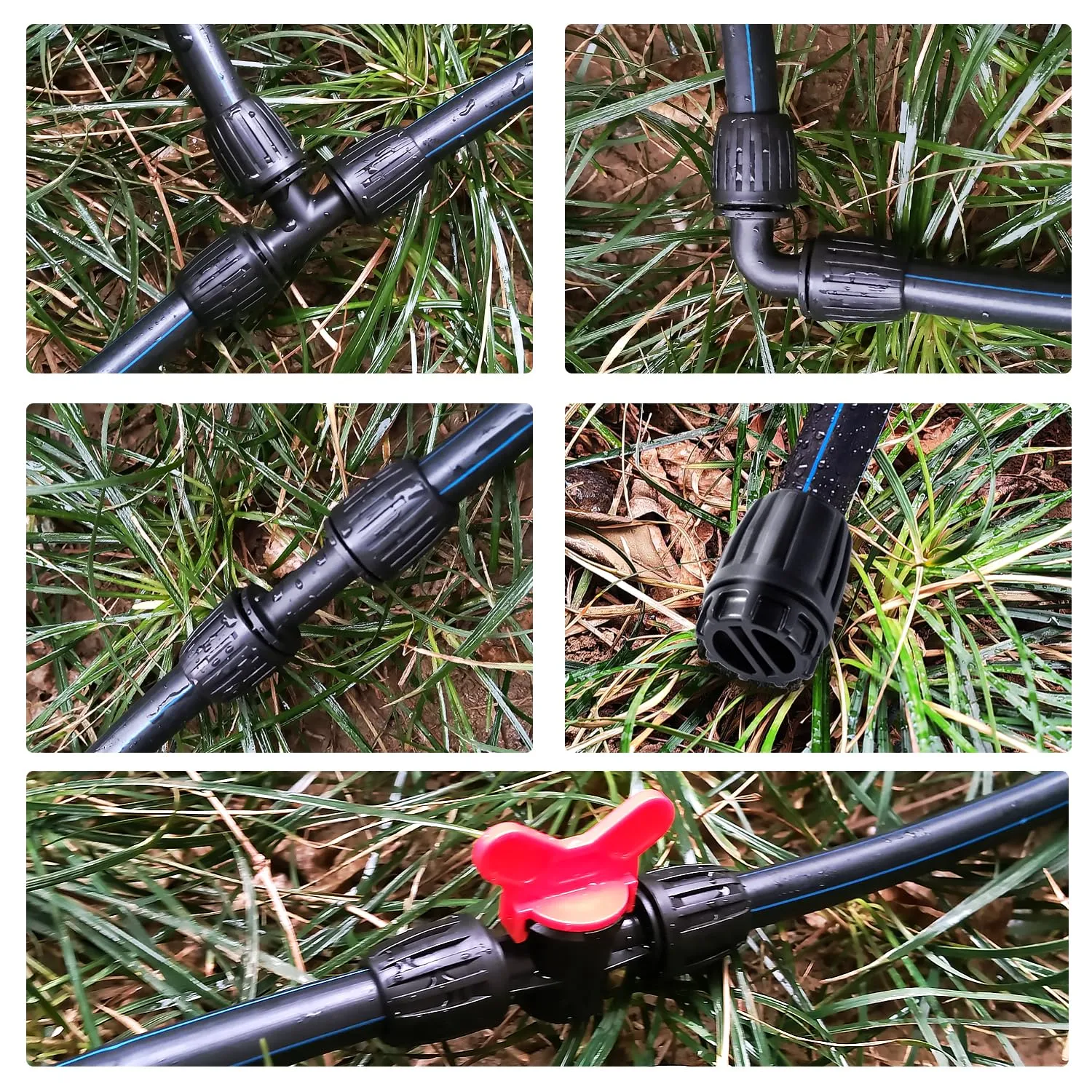 VooGenzek Kit di Raccordi per Irrigazione 16 mm, 15 Pezzi, Nero - immagine 5