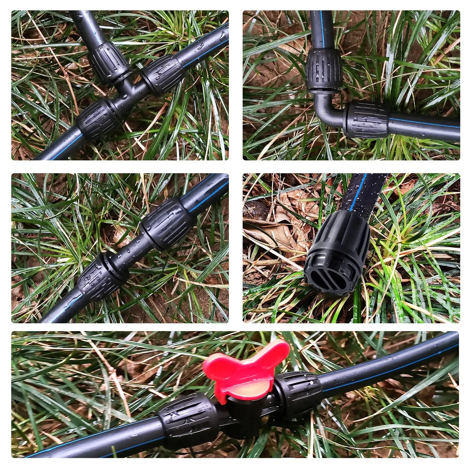 VooGenzek Kit di Raccordi per Irrigazione 16 mm, 45 Pezzi, Nero - immagine 6