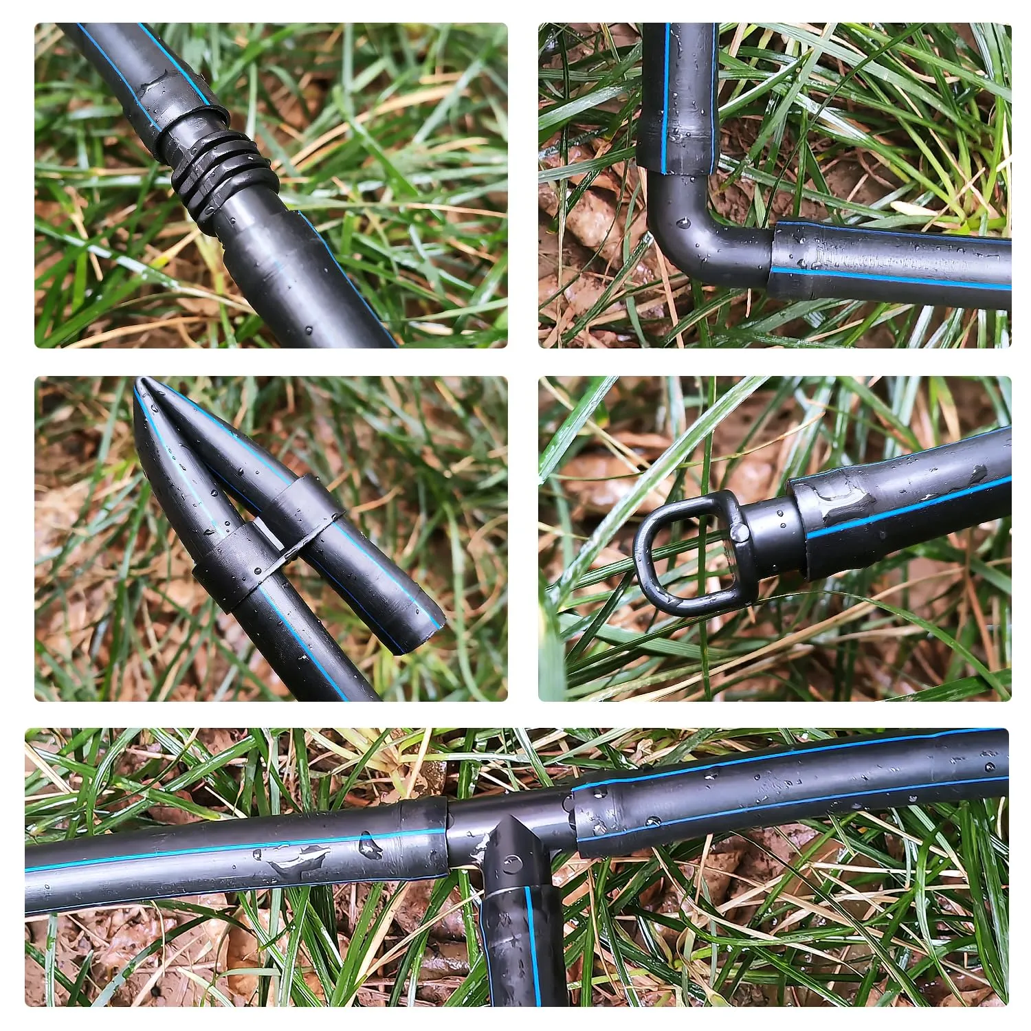 VooGenzek Kit di Raccordi per Irrigazione 16 mm, 45 Pezzi, Nero - immagine 7