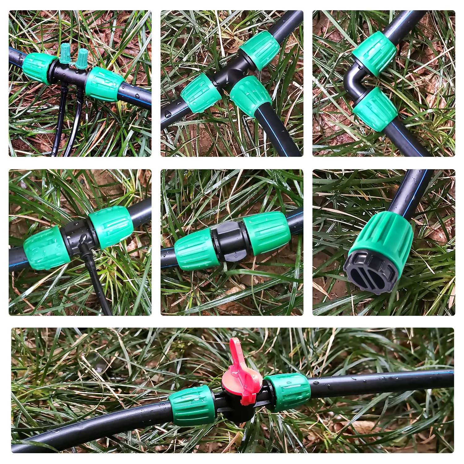 VooGenzek Kit di Raccordi per Irrigazione 22 Pezzi per Tubi 13/16 mm a 4/7 mm, Verde - immagine 6