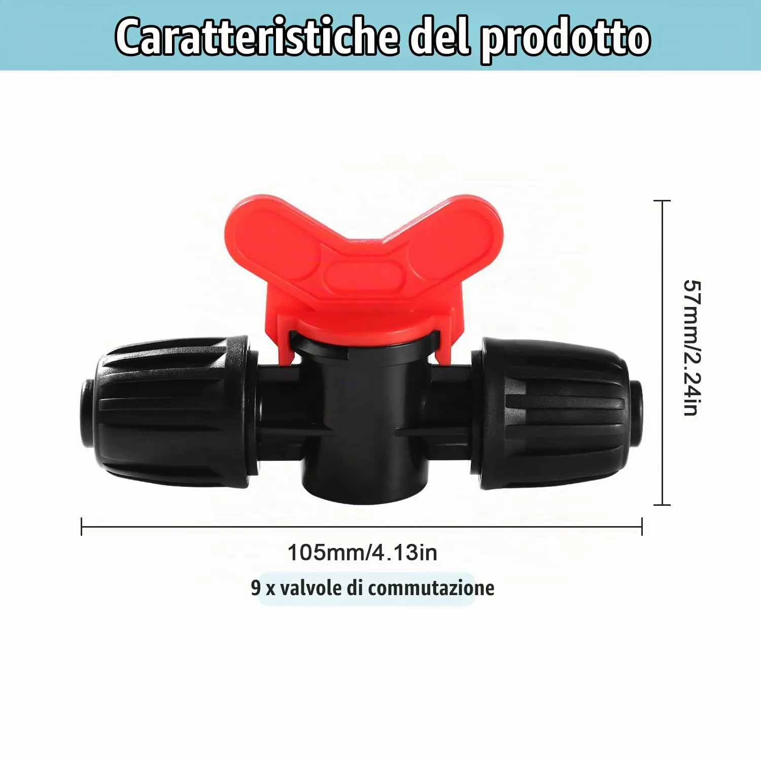 VooGenzek Valvola Intercettazione Irrigazione a Goccia 16mm con Spinato e Bloccaggio, 9 Pezzi, Nero - immagine 2