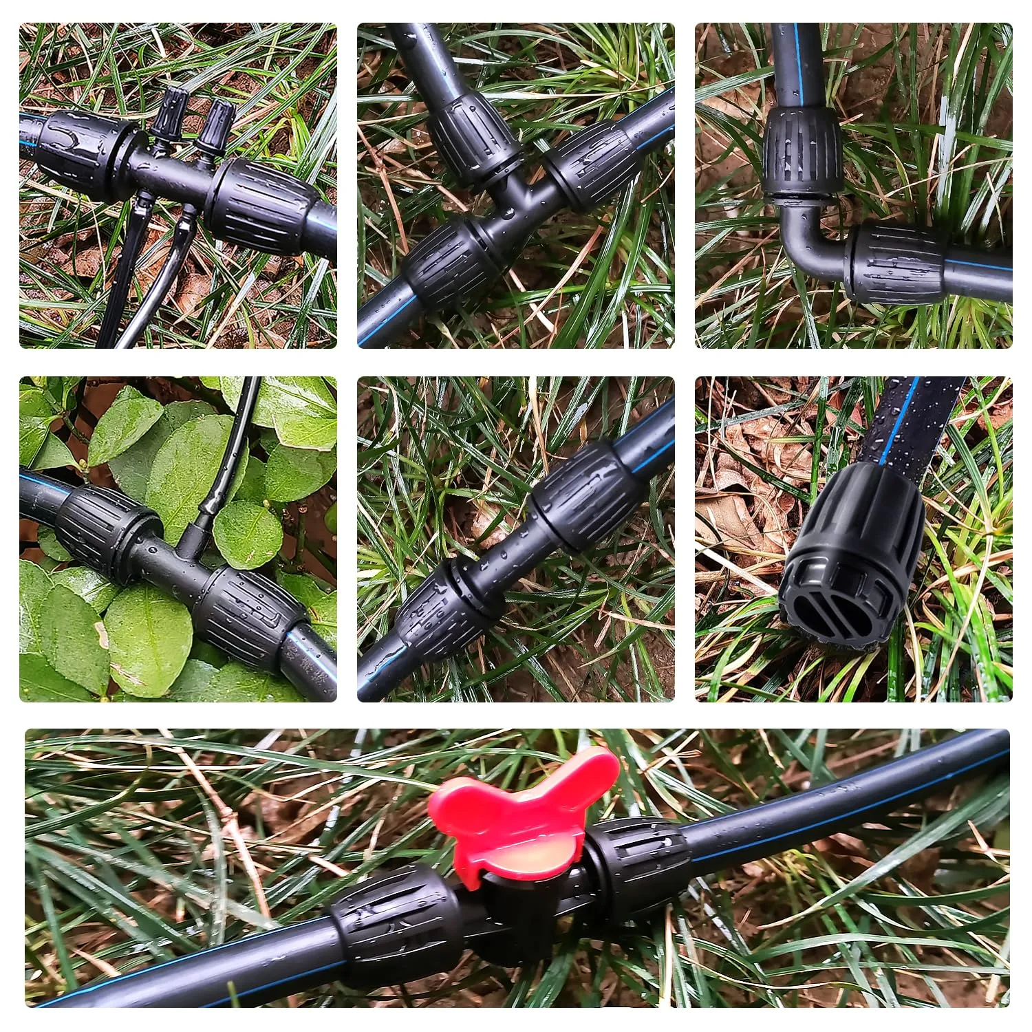 VooGenzek Kit di Raccordi per Irrigazione 22 Pezzi per Tubi 13/16 mm a 4/7 mm, Nero - immagine 6
