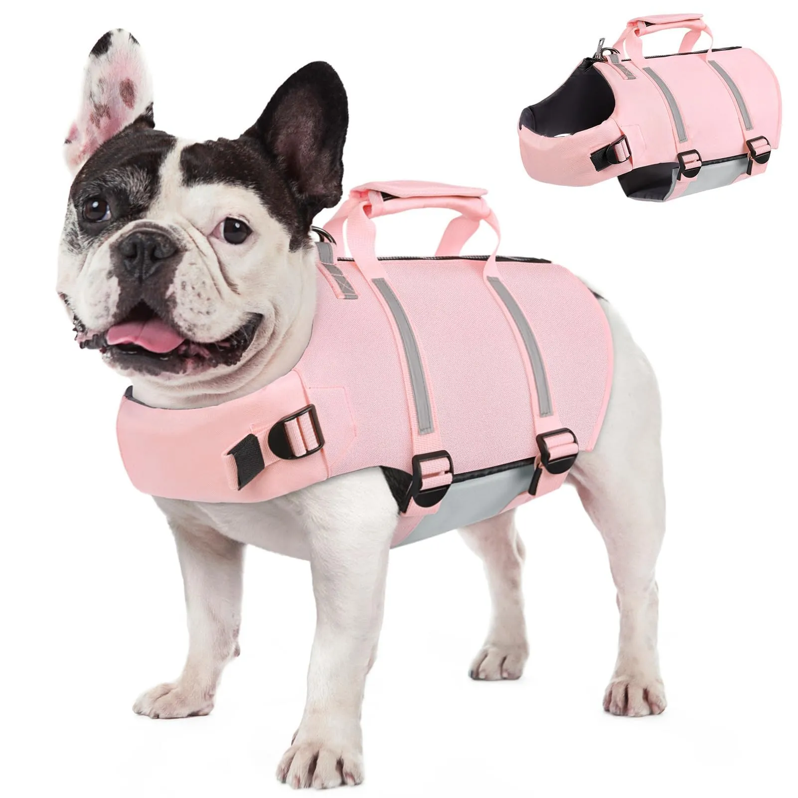 AOFITEE Giubbotto Salvagente per Cani - Rosa, Taglia M - immagine 1
