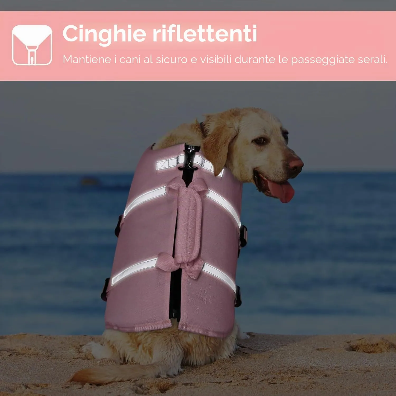 AOFITEE Giubbotto Salvagente per Cani, Rosa, XS - immagine 6