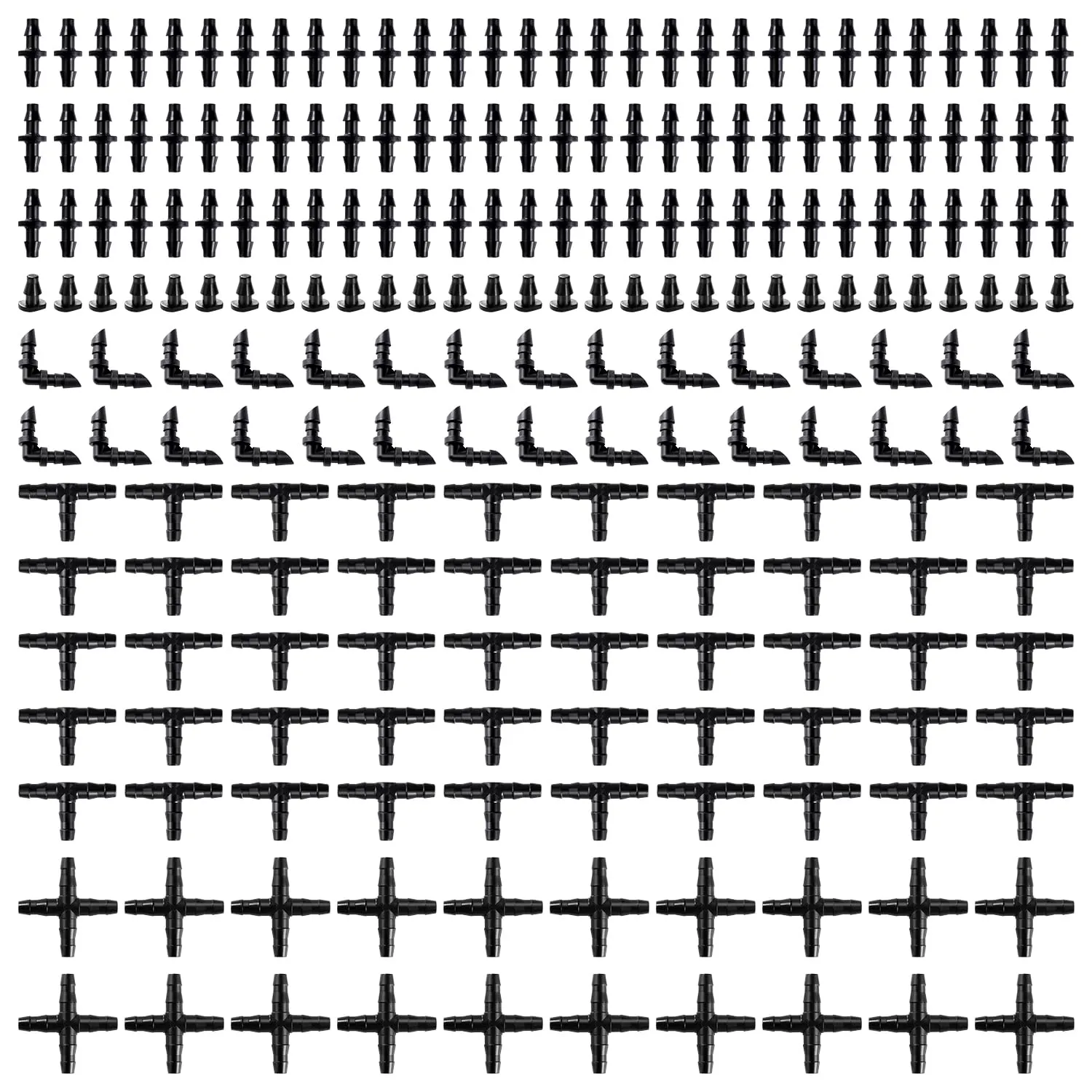 VooGenzek 220 Pezzi Connettori per Tubi Flessibili 4/7mm per Irrigazione a Goccia in Plastica - immagine 1