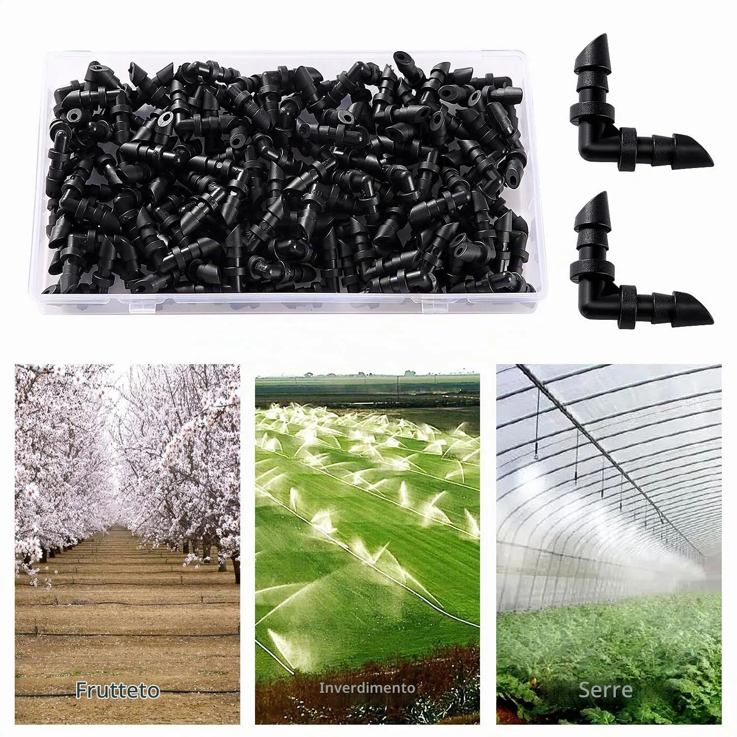 VooGenzek Connettori a Gomito 90° per Tubi Irrigazione a Goccia, 4/7mm, 100 Pezzi - immagine 6