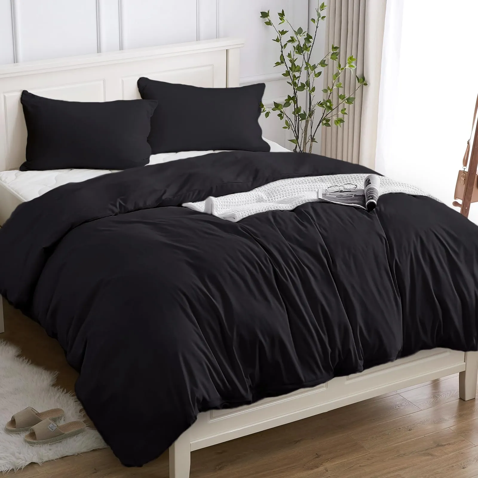 Cotopuro Set Copripiumino Singolo 100% Cotone 135/140x200 con 1 Federa 50x80, Blu - immagine 1