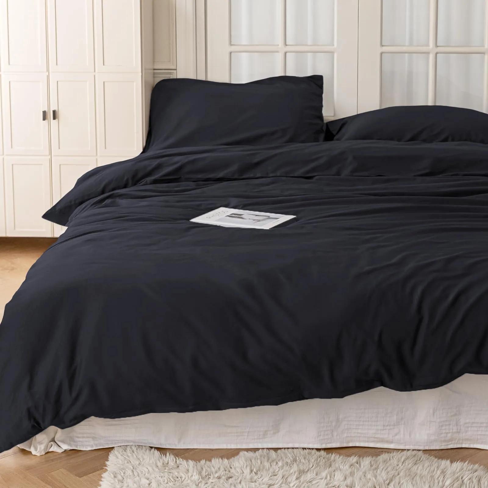 Cotopuro Set Copripiumino Singolo 100% Cotone 135/140x200 con 1 Federa 50x80, Blu - immagine 9