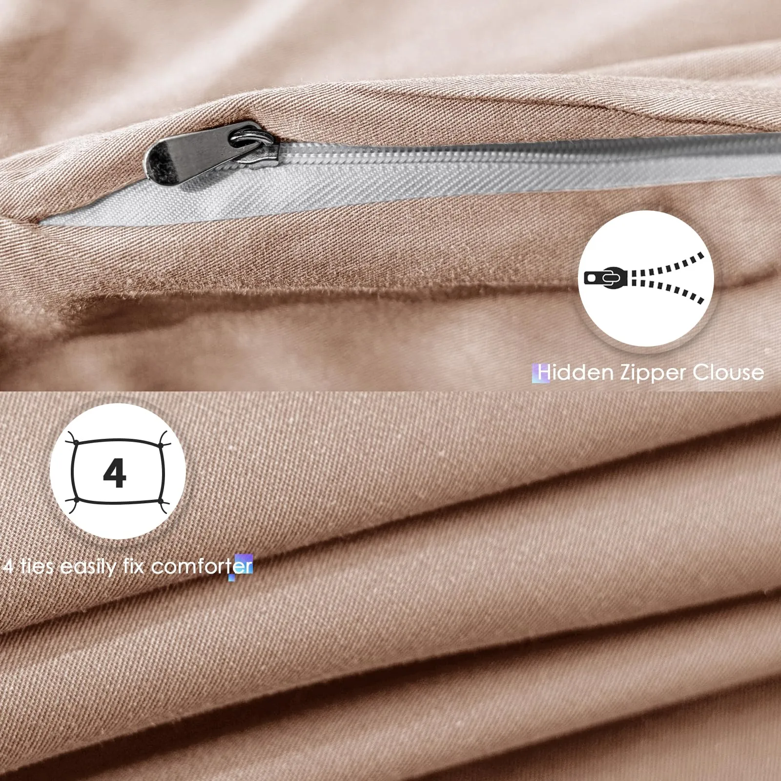 Cotopuro Set Copripiumino Singolo 100% Cotone 140x200 con 1 Federa 50x80, Rosa - immagine 4