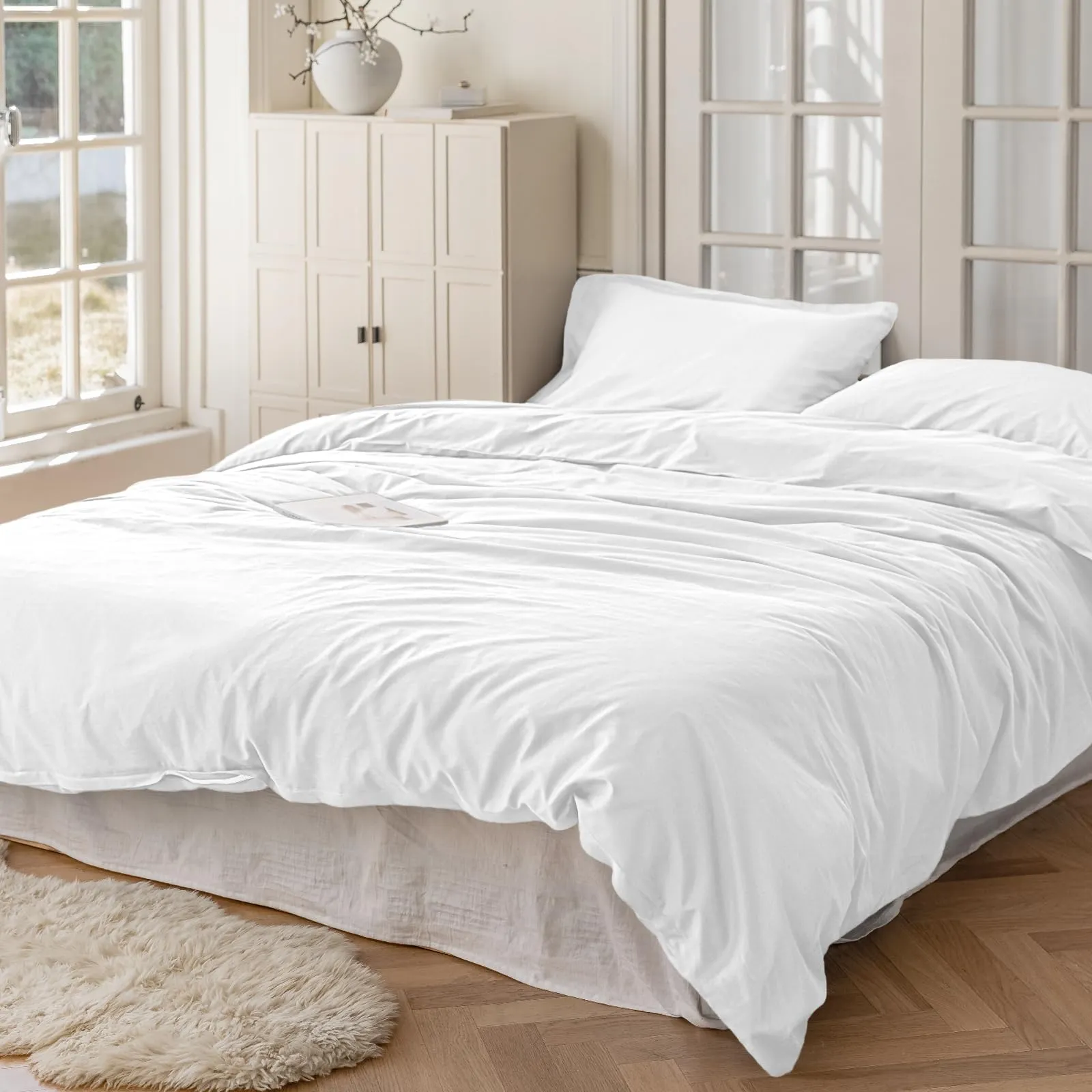 Cotopuro Set Copripiumino Singolo 100% Cotone 155x200 con 1 Federa 50x80, Bianco - immagine 8
