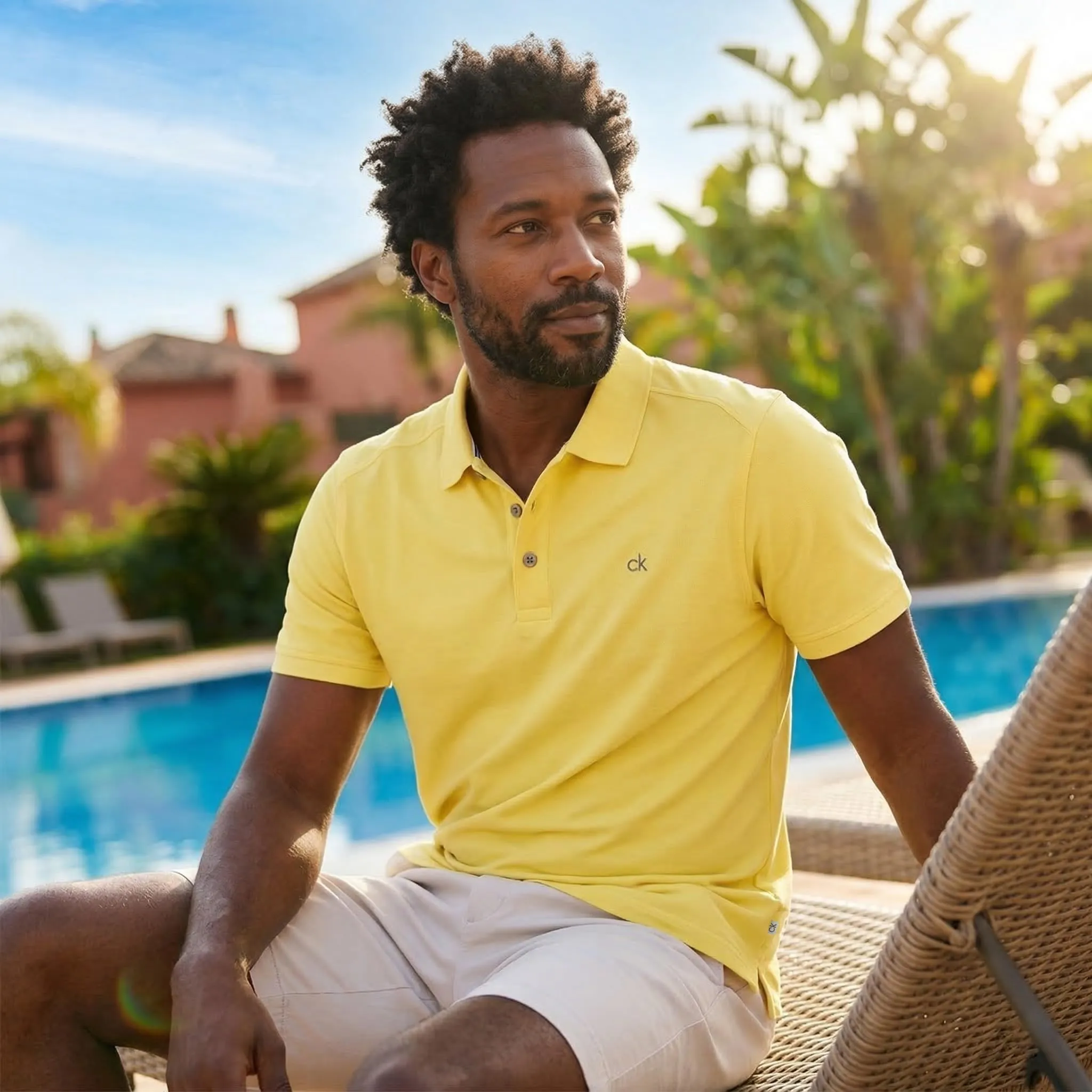 Calvin Klein Polo Golf Uomo Campus Limone - M - immagine 7