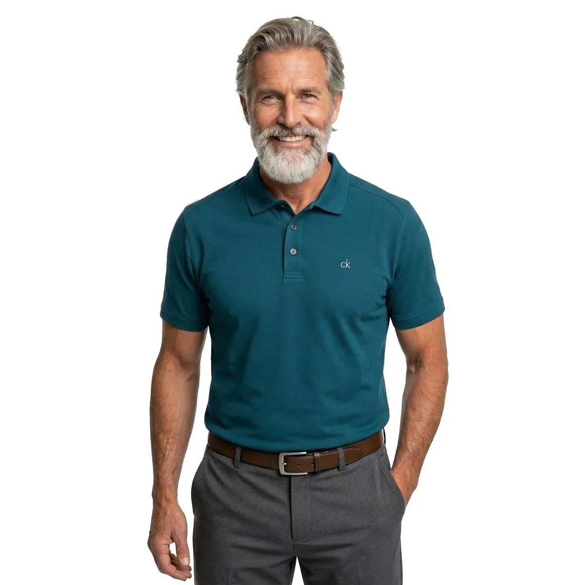 Calvin Klein Polo Golf Uomo Campus Benzina - 4XL - immagine 2