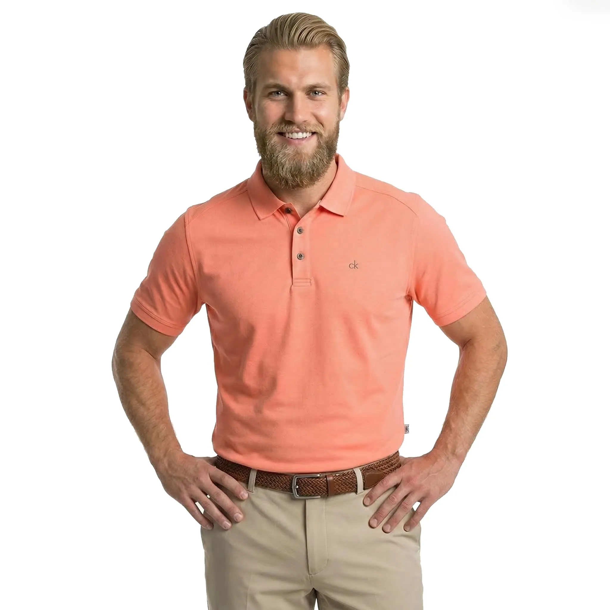 Calvin Klein Polo Golf Uomo Campus - Peach - M - immagine 2