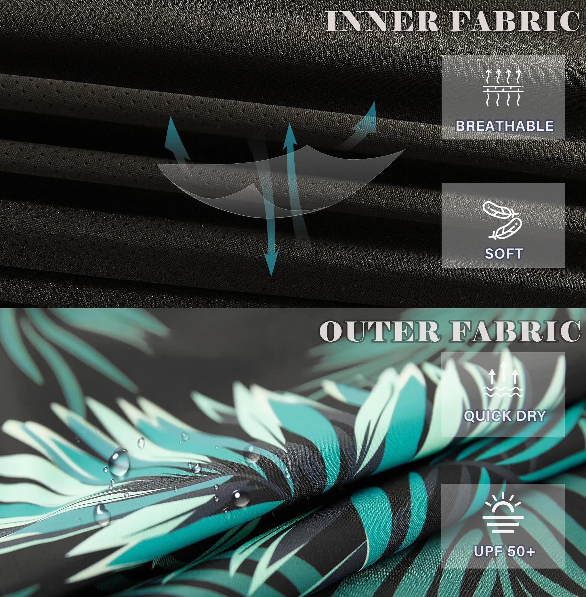 APTRO Pantaloncini da Bagno Uomo Stampa Hawaiana Foglia Nera MK354 S - immagine 5