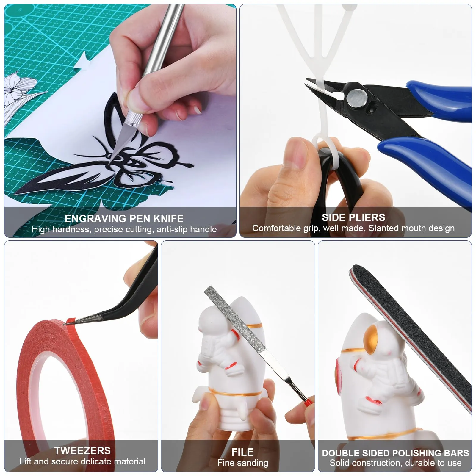 HOTUT Gundam Craft Set, 9 Piece Basic Model Tool Kit for Gunpla, Cars and Hobby Building - immagine 3