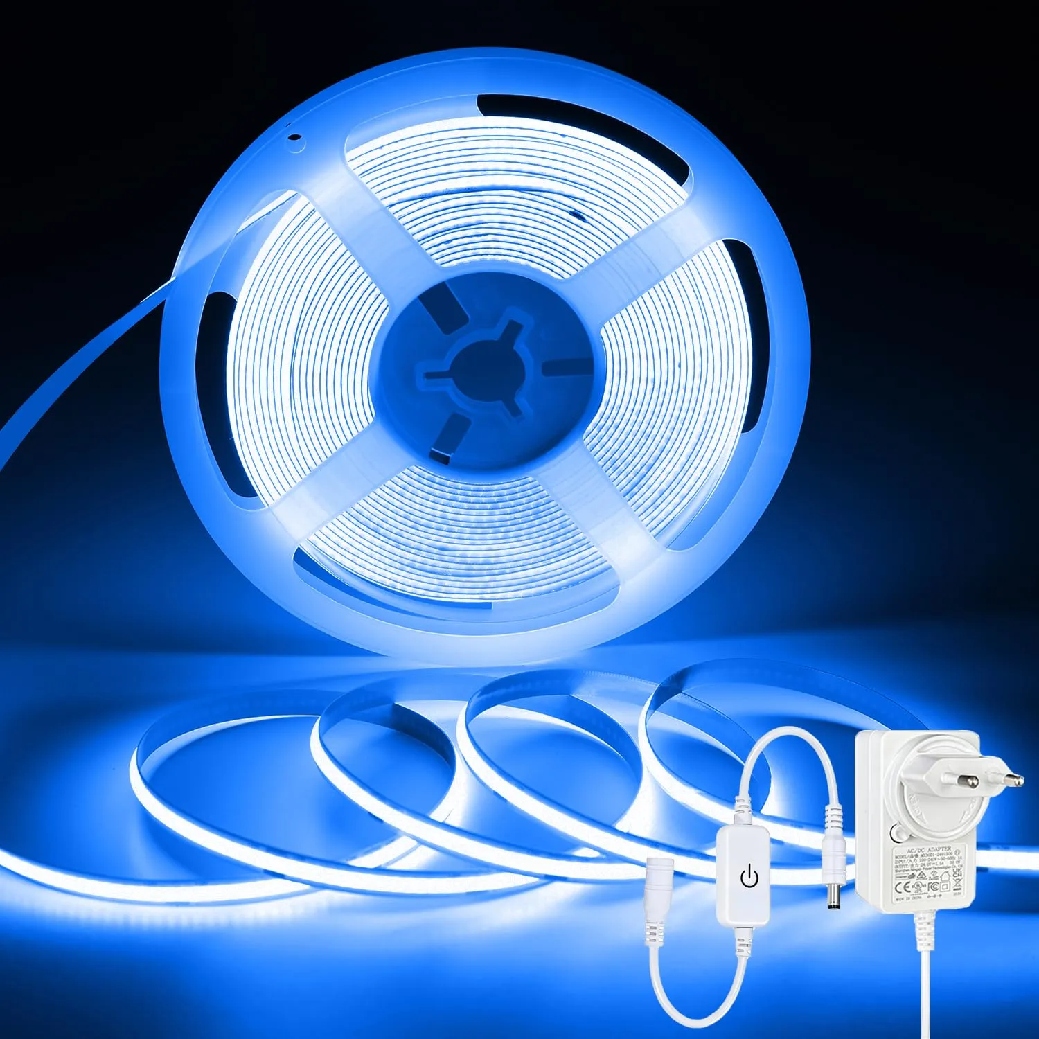 ShineBurky Striscia LED COB 10m 24V Blu Flessibile - immagine 1