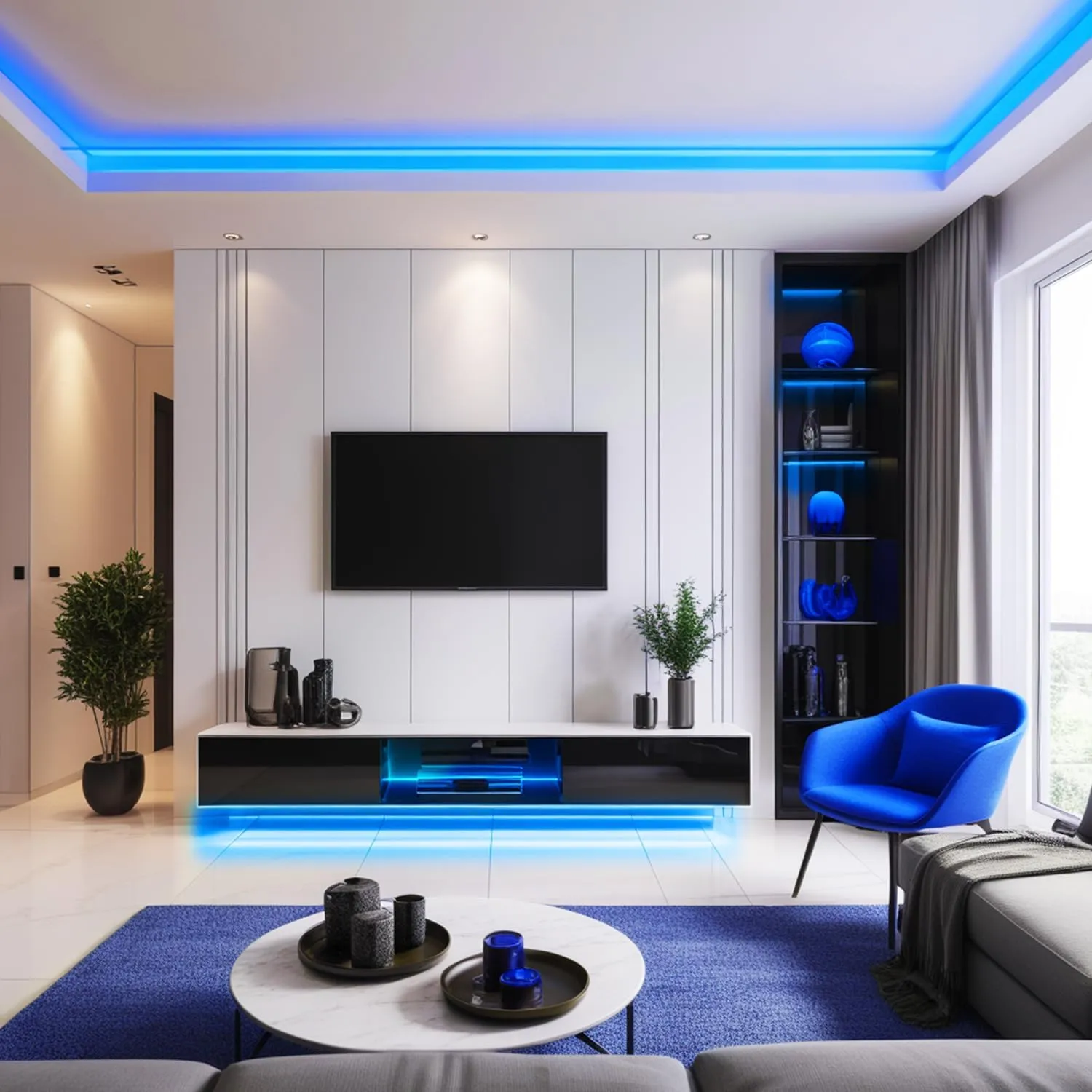ShineBurky Striscia LED COB 10m 24V Blu Flessibile - immagine 7