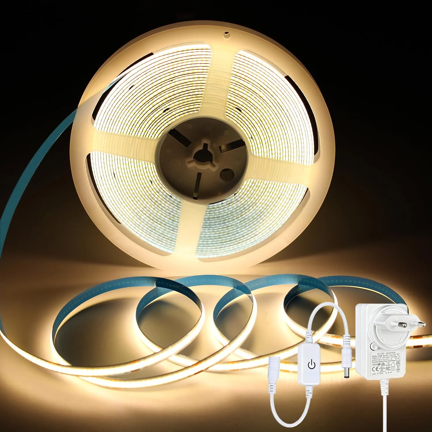 ShineBurky Striscia LED COB 10m 24V Bianco Caldo Flessibile - immagine 1
