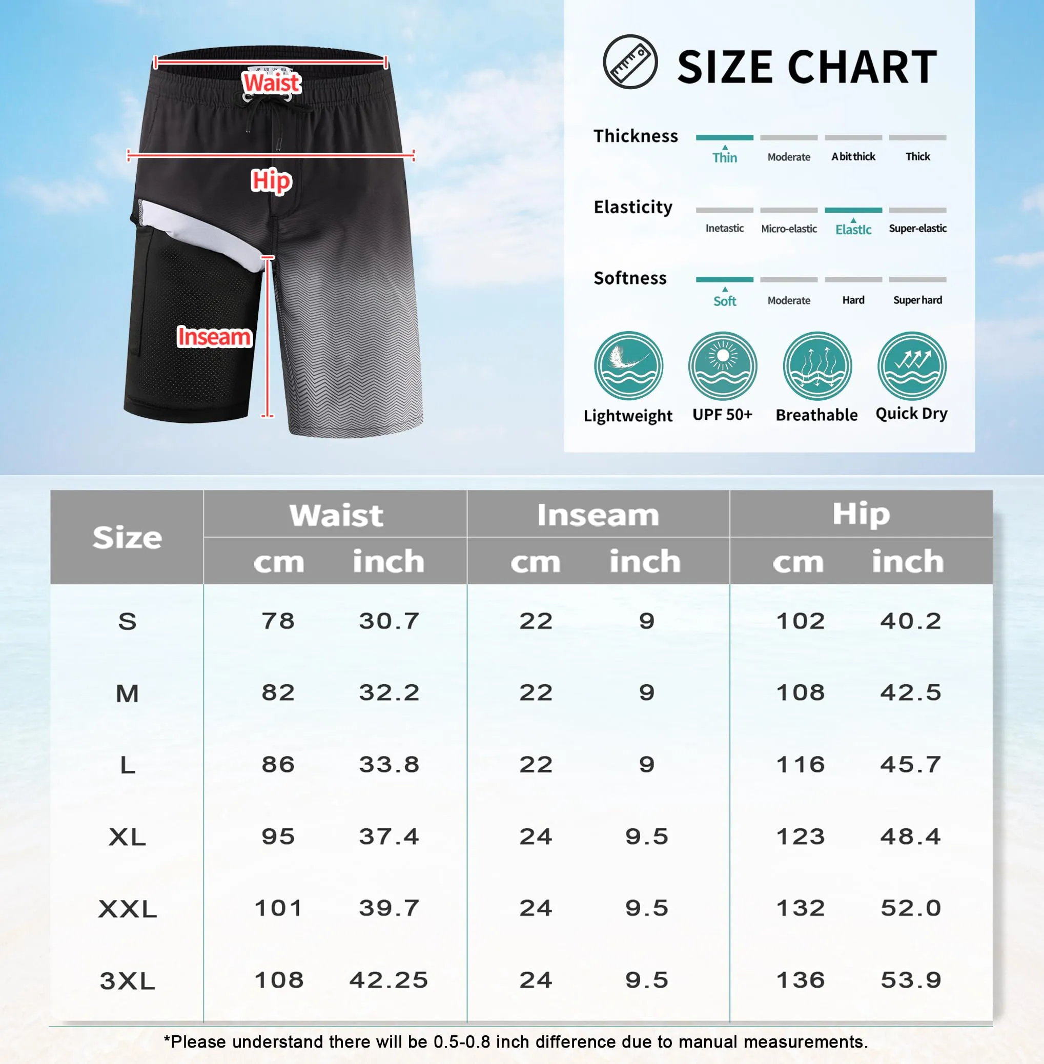 APTRO Pantaloncini da Bagno Uomo Stampa Hawaiana Asciugatura Rapida con Fodera in Rete Dissolvenza Nera MK352 S - immagine 6