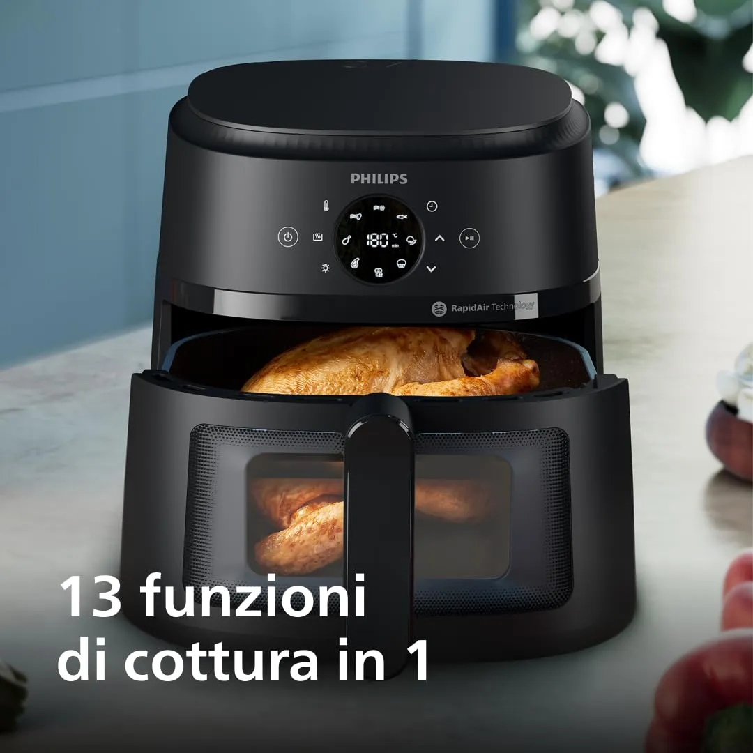 Philips Airfryer 2000 NA230/00 Friggitrice ad aria 6.2L con Finestrella e 13 modalità - immagine 7