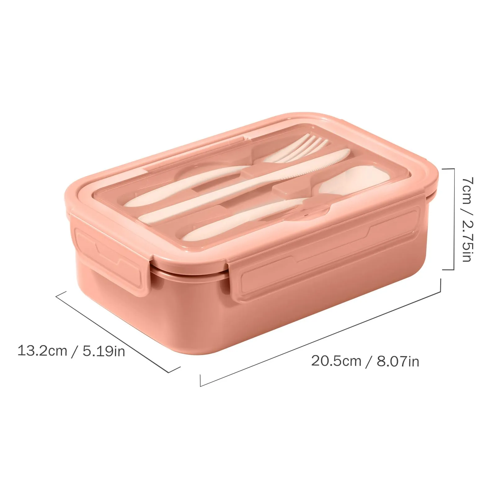 Diboniur Porta Pranzo 1400 ml con Posate e 3 Scomparti, Rosa - immagine 5