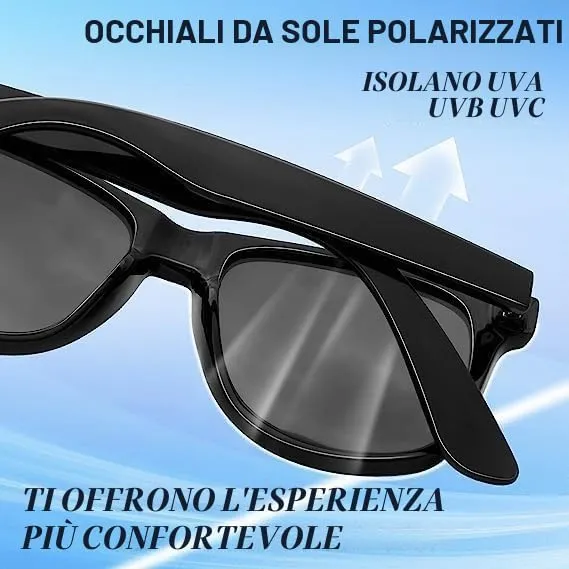 KANASTAL Occhiali da Sole Polarizzati UV400 Nero Opachi - immagine 3