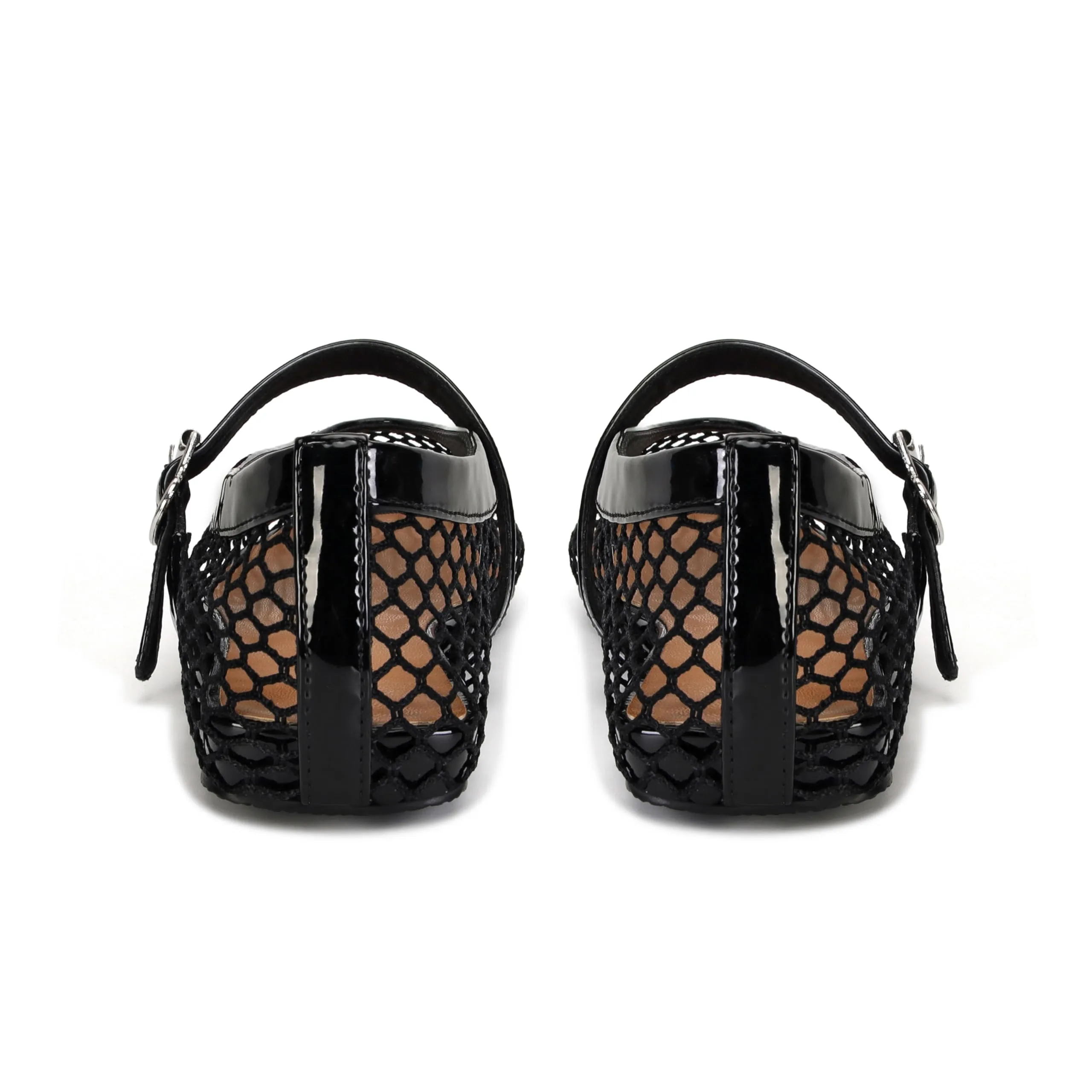 DOEYG Ballerine in Rete da Donna con Fibbia, Nero, 41 EU - immagine 5