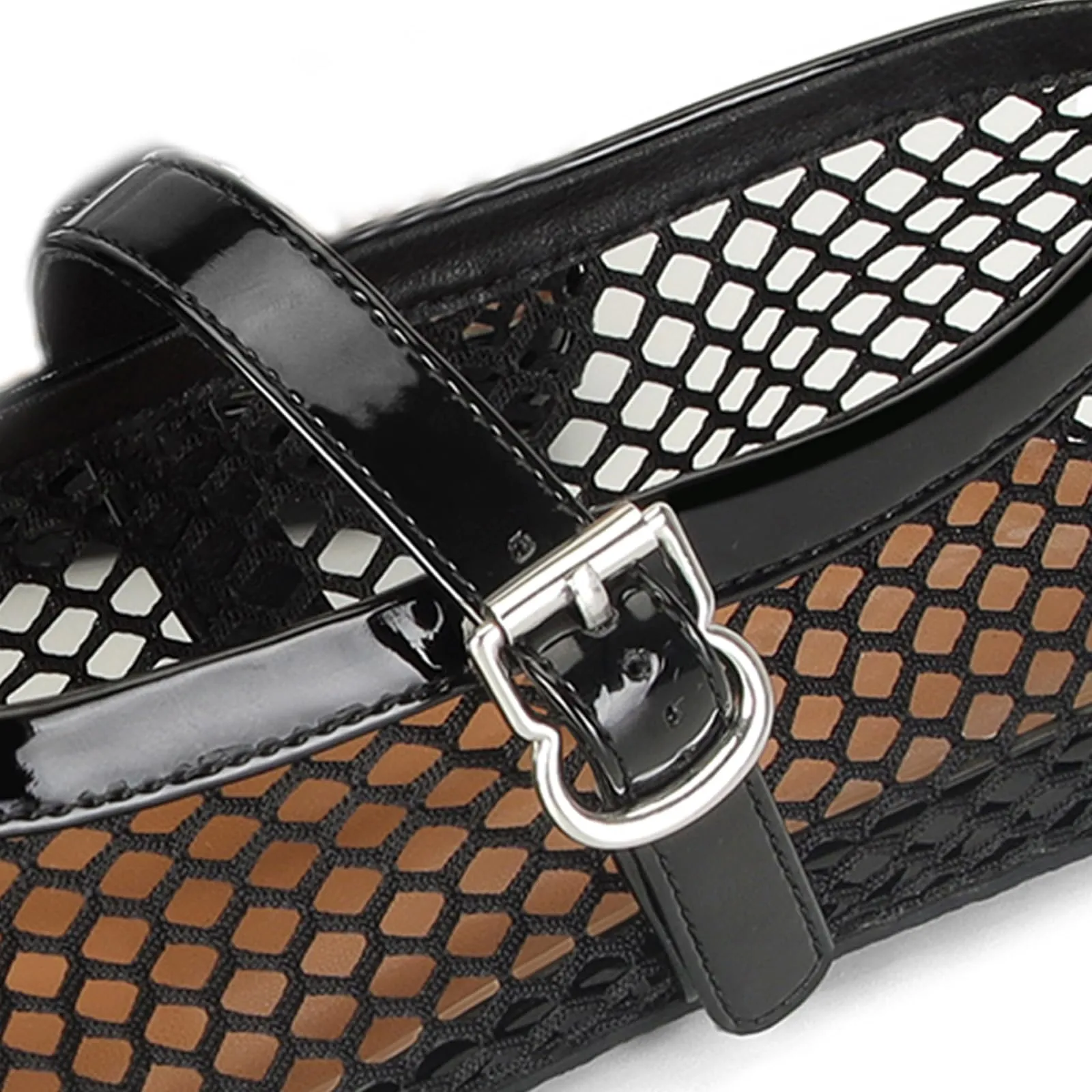 DOEYG Ballerine in Rete da Donna con Fibbia, Nero, 41 EU - immagine 6