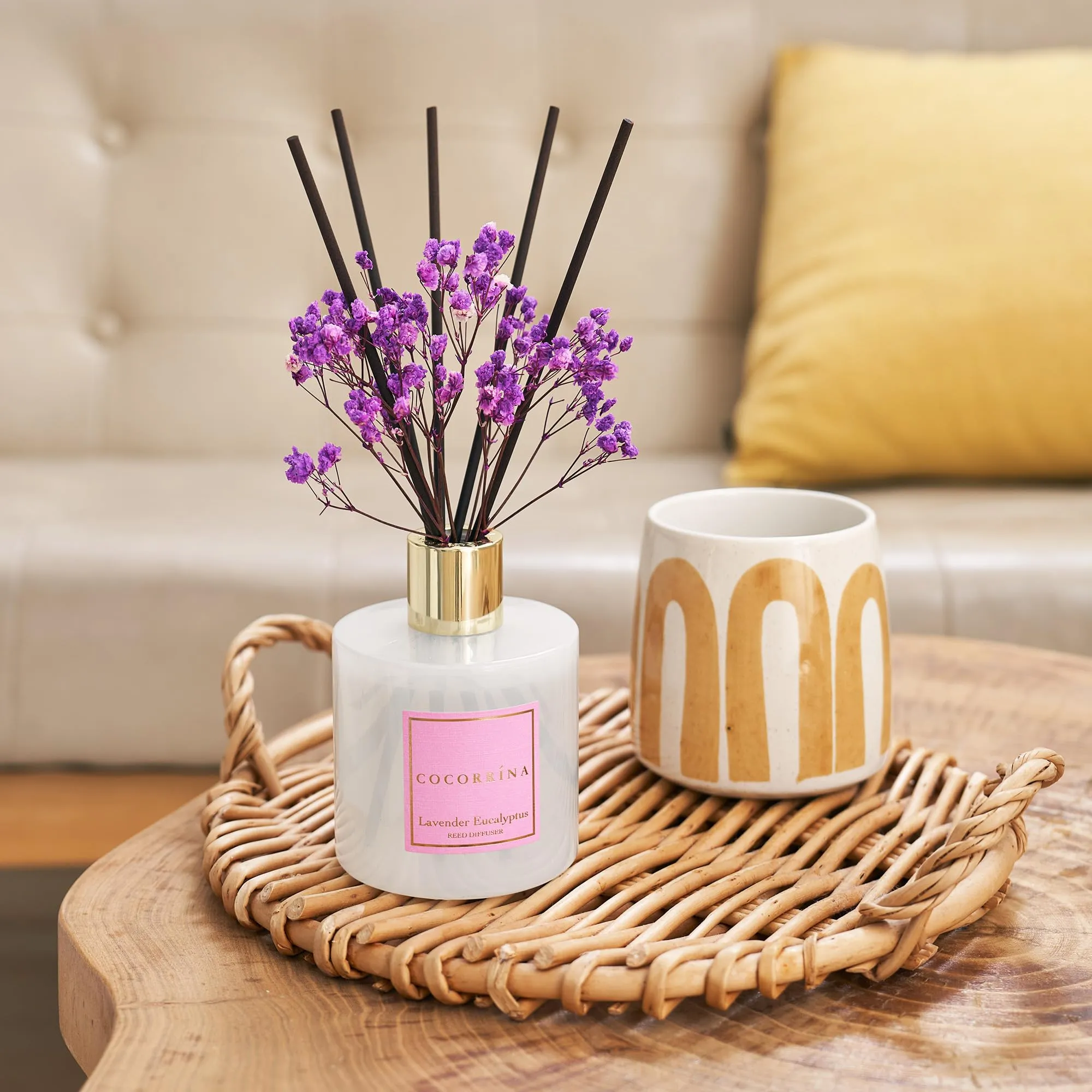 Cocorrína Set Diffusore a Bastoncini Eucalipto e Lavanda, 200 ml - immagine 5