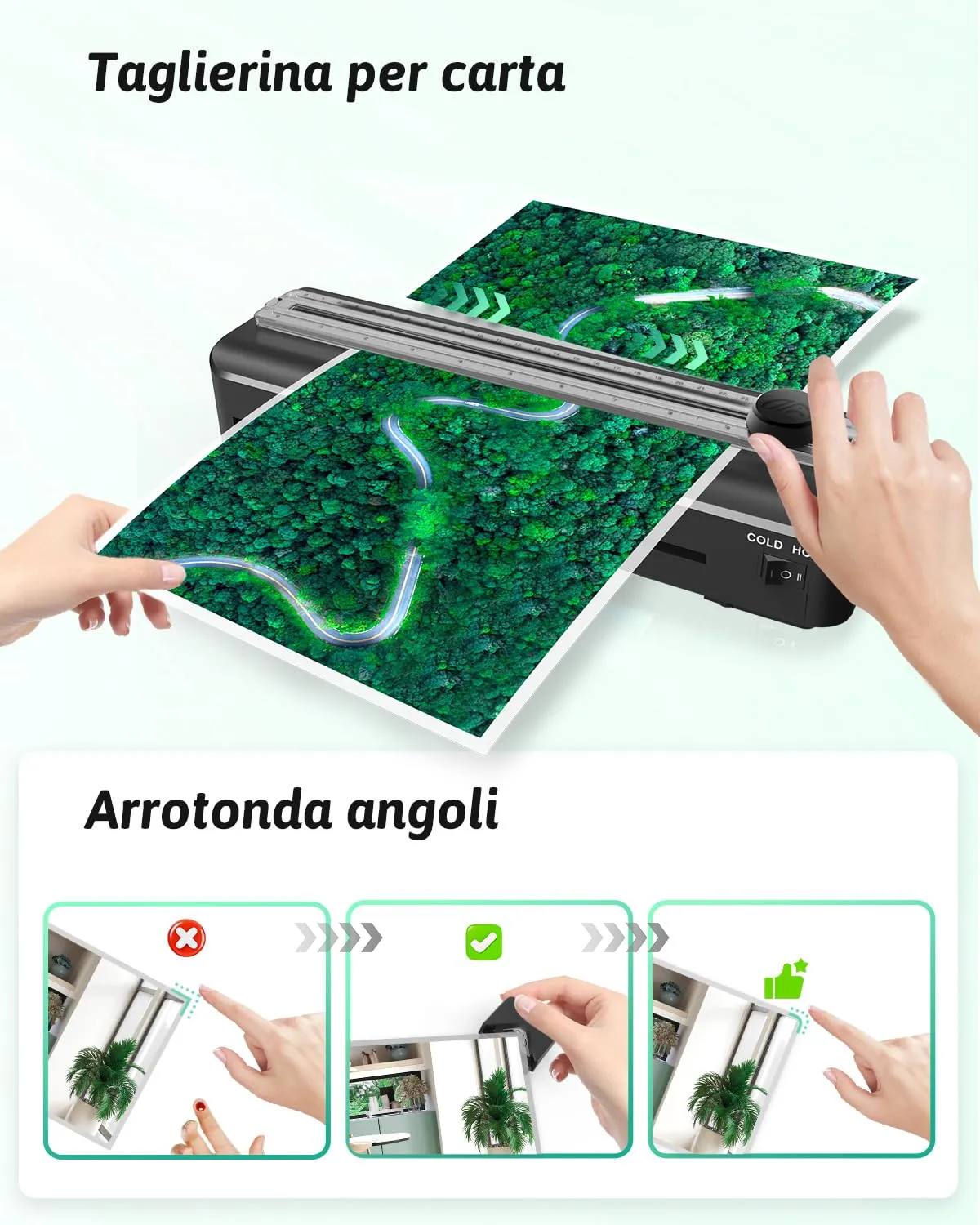 MAXDONE Plastificatrice A4 con 20 Pellicole di Laminazione Formato A4 A5 A6 - immagine 7
