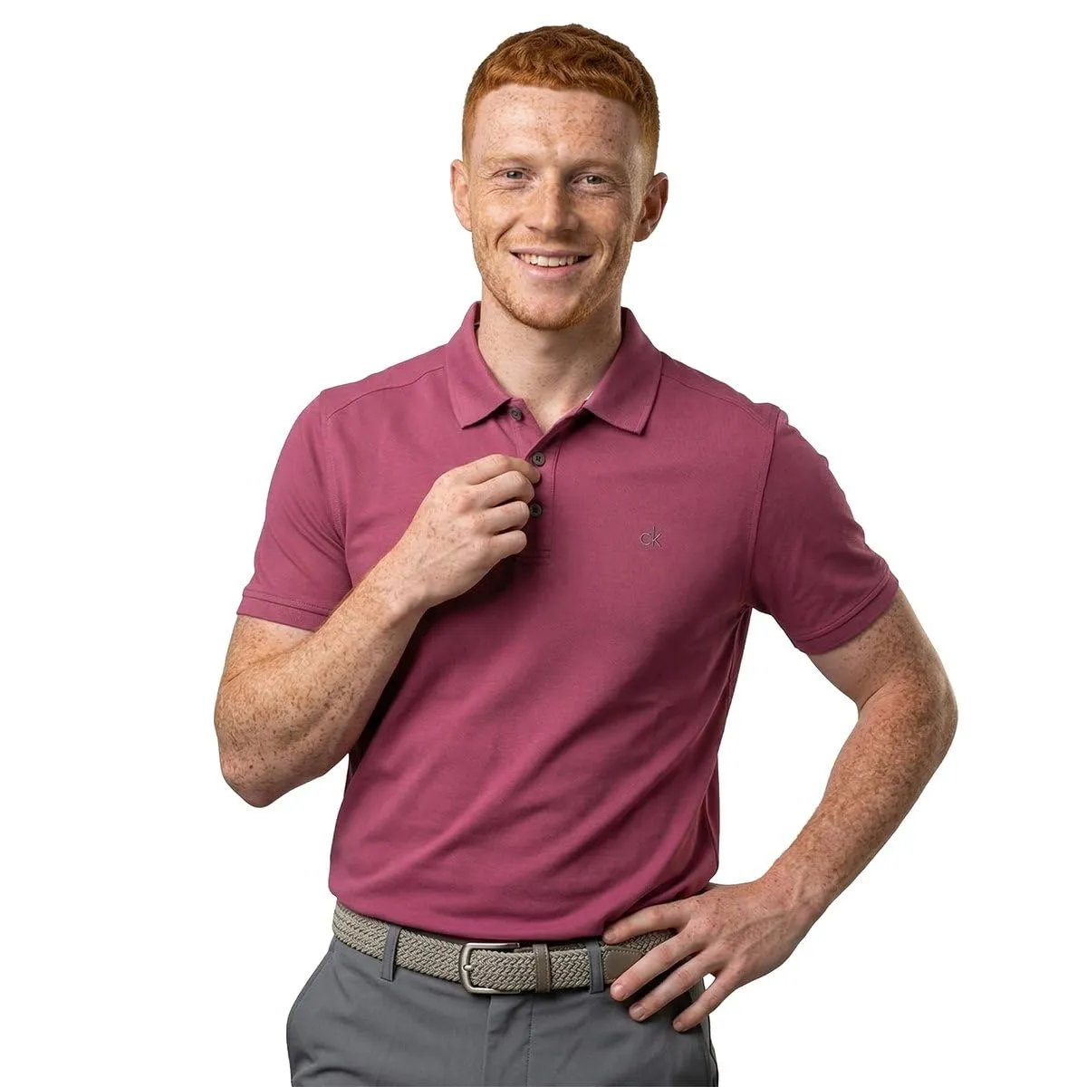 Calvin Klein Polo Golf Uomo Campus Mauve 5XL - immagine 2