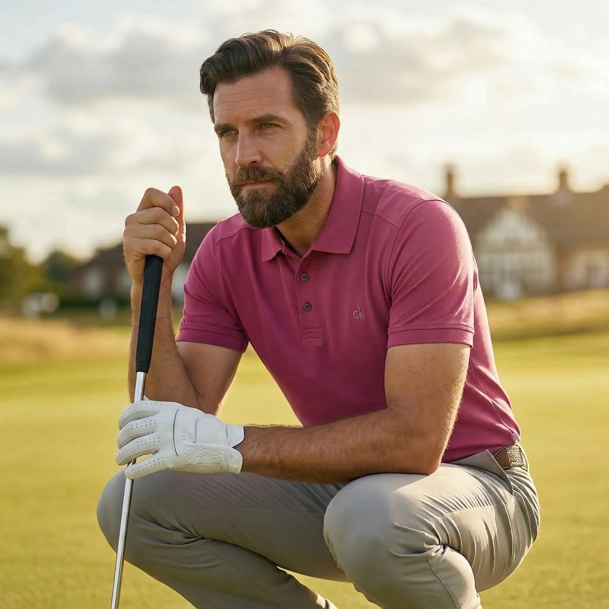 Calvin Klein Polo Golf Uomo Campus Colletto a Coste - Malva - XL - immagine 3