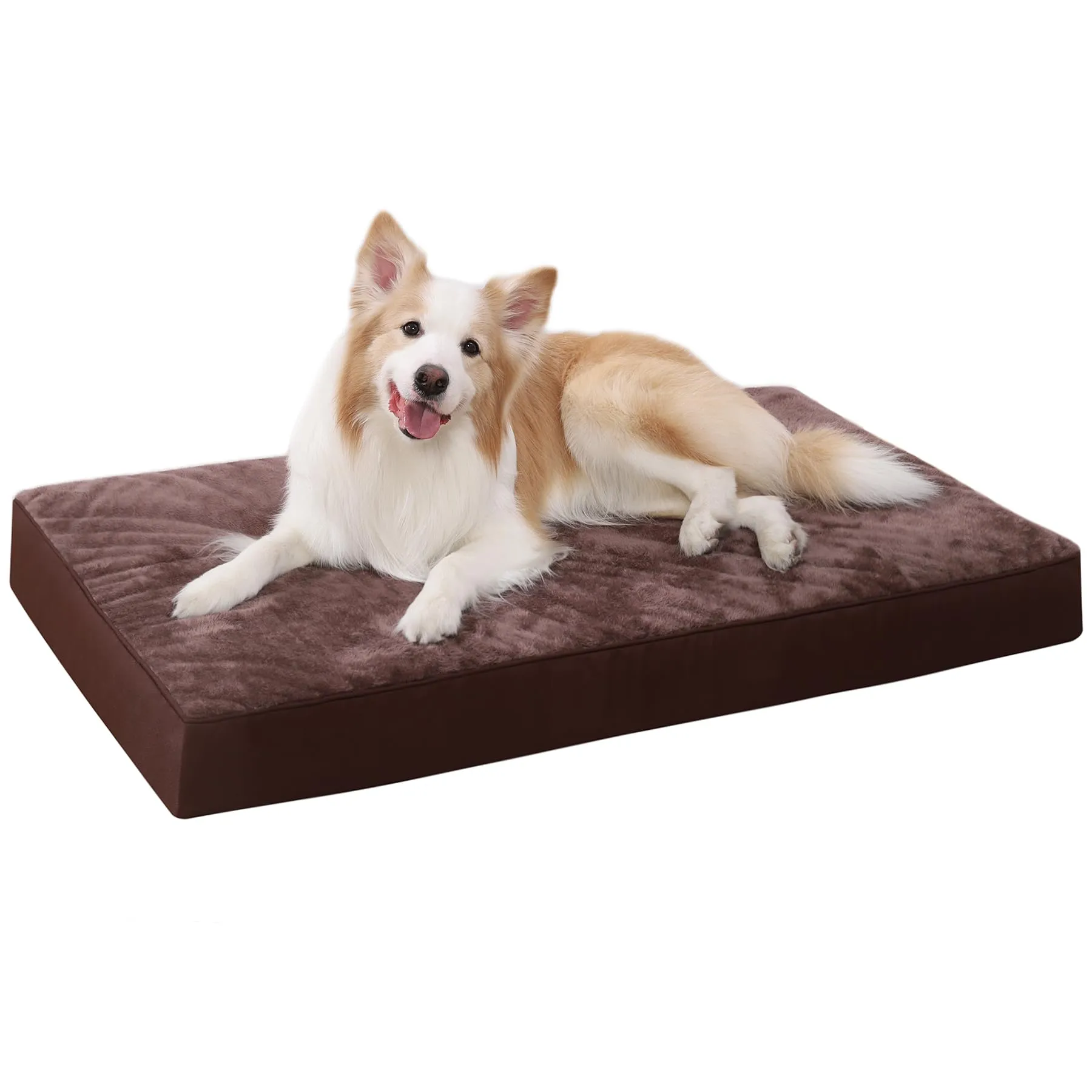 KSIIA Cuccia Cane Interno, Cuscino Ortopedico 88x55x7cm, Marrone - immagine 1