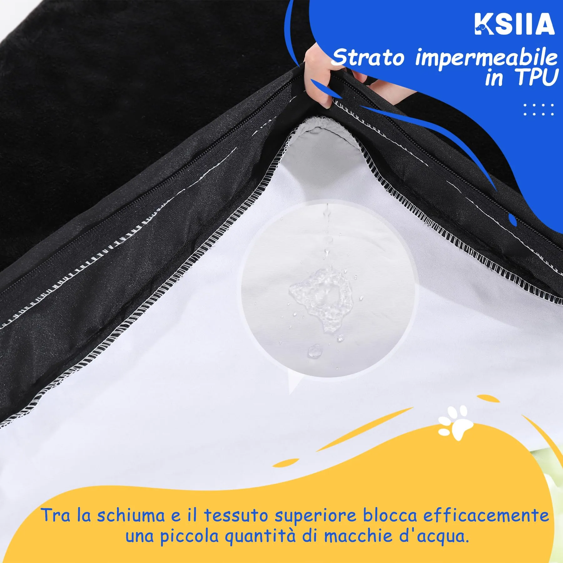 KSIIA Cuccia Cane Interno Taglia Grande, 119x73x9cm, Nero - immagine 7
