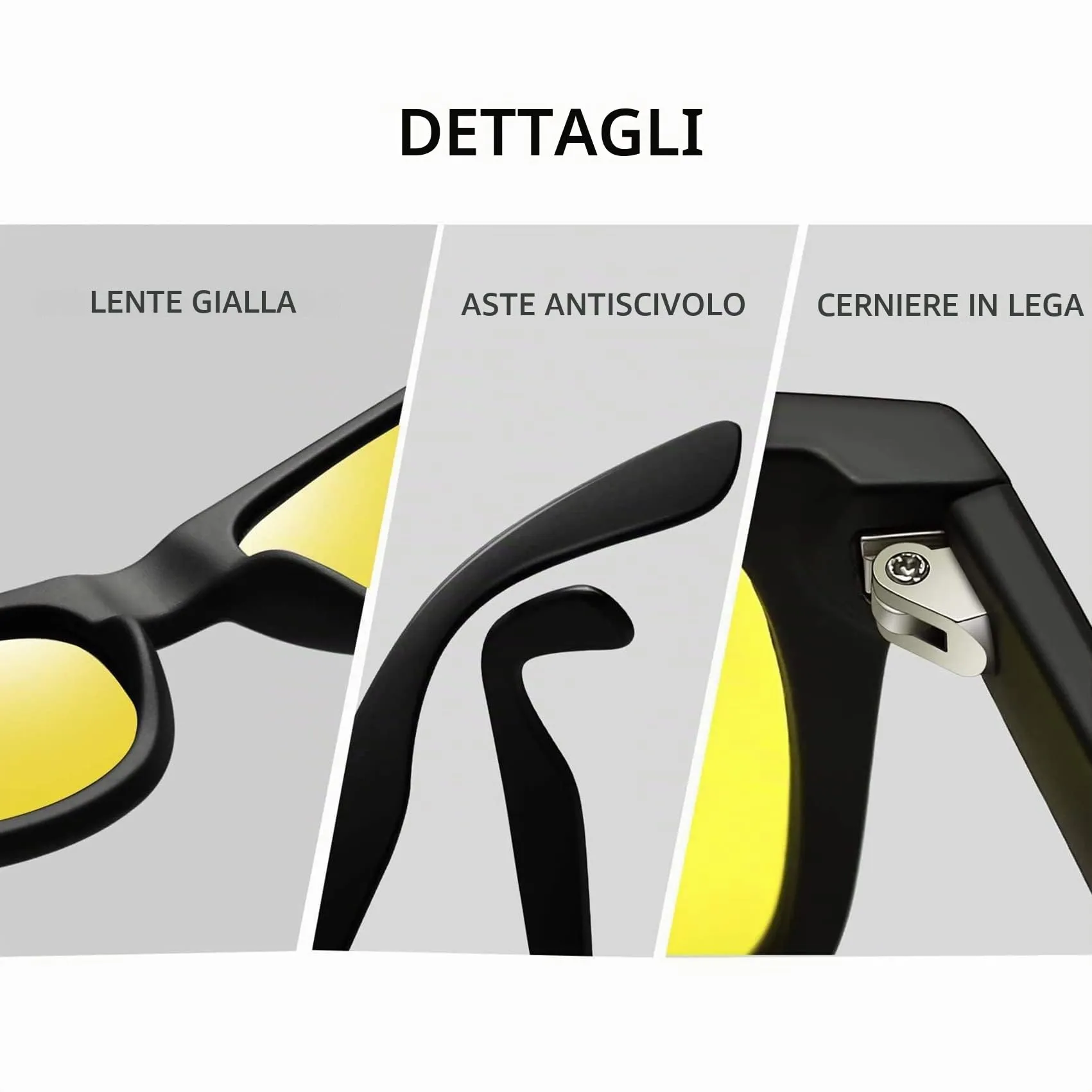 KANASTAL Occhiali da Sole Polarizzati UV400 Gialle Neri per Uomo e Donna - immagine 4
