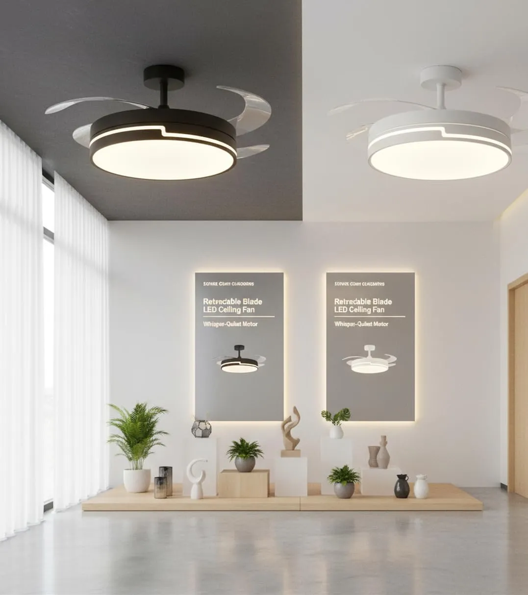 BEL AIR HOME Ventilatore da Soffitto ROBIN, Motore DC, Luce LED 36W, Pale a Scomparsa, Telecomando, Nero Metallo - immagine 9