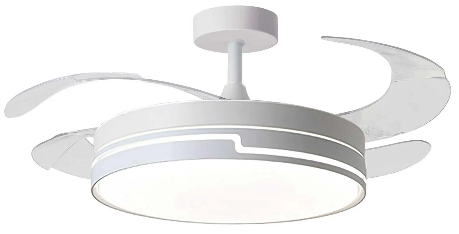 Bel Air Home Robin Ventilatore da Soffitto con Motore DC, Pale a Scomparsa, Luce LED 36W e Telecomando, Bianco - immagine 1