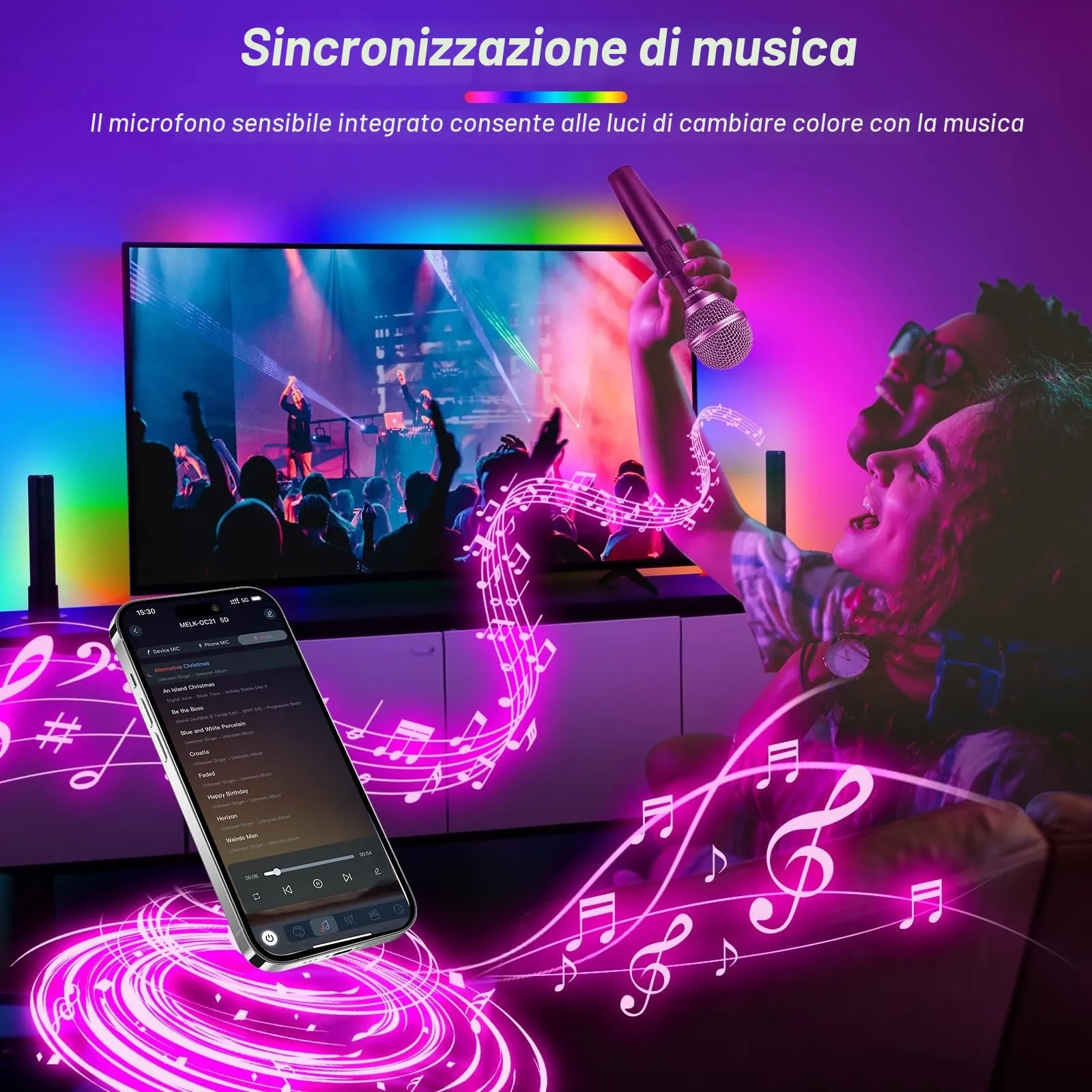 ShineBurky Striscia LED COB 2 Metri 5V USB RGB Smart IC - immagine 5