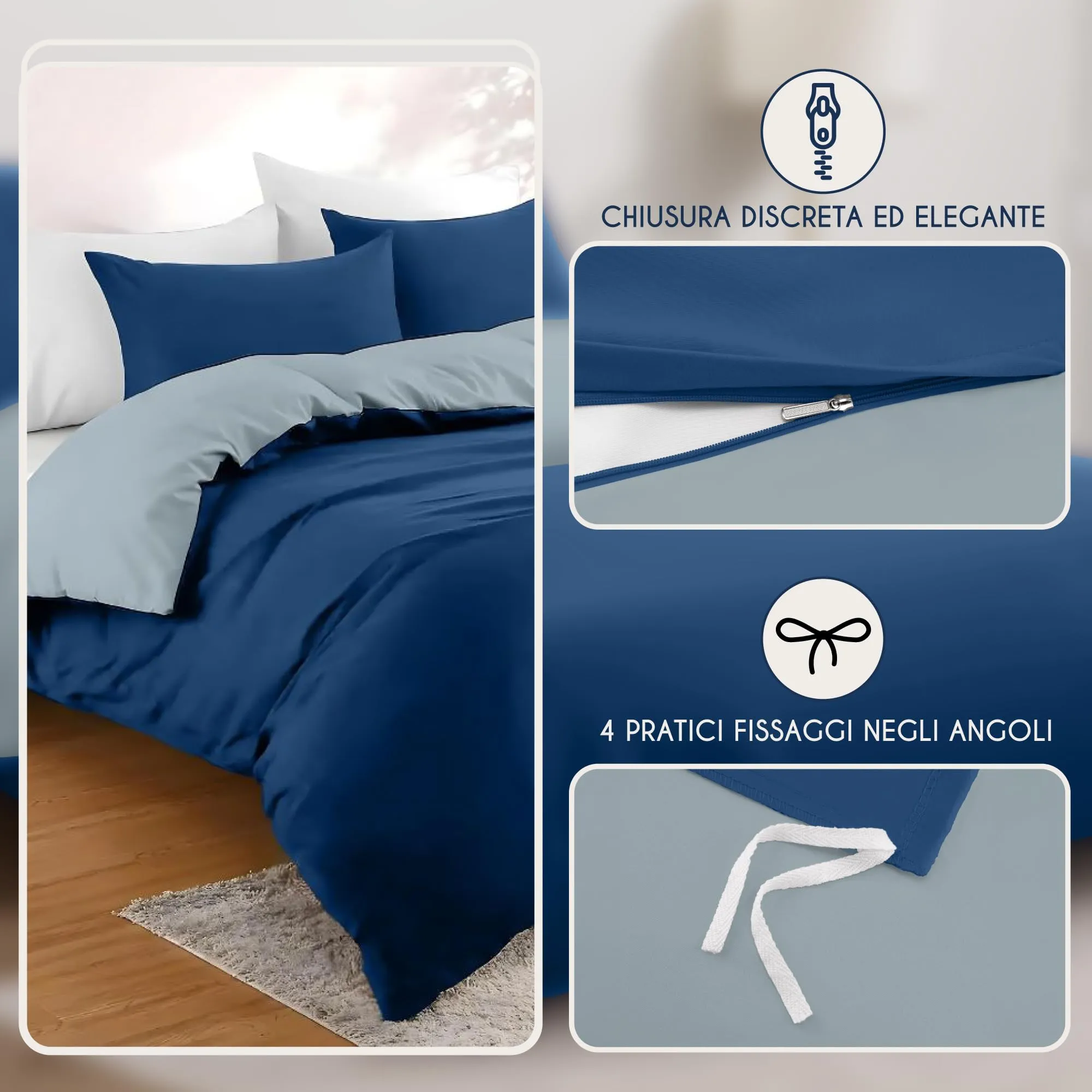 Dreamzie Copripiumino Matrimoniale 200x200 cm con 2 Federe 50x70 cm - immagine 3