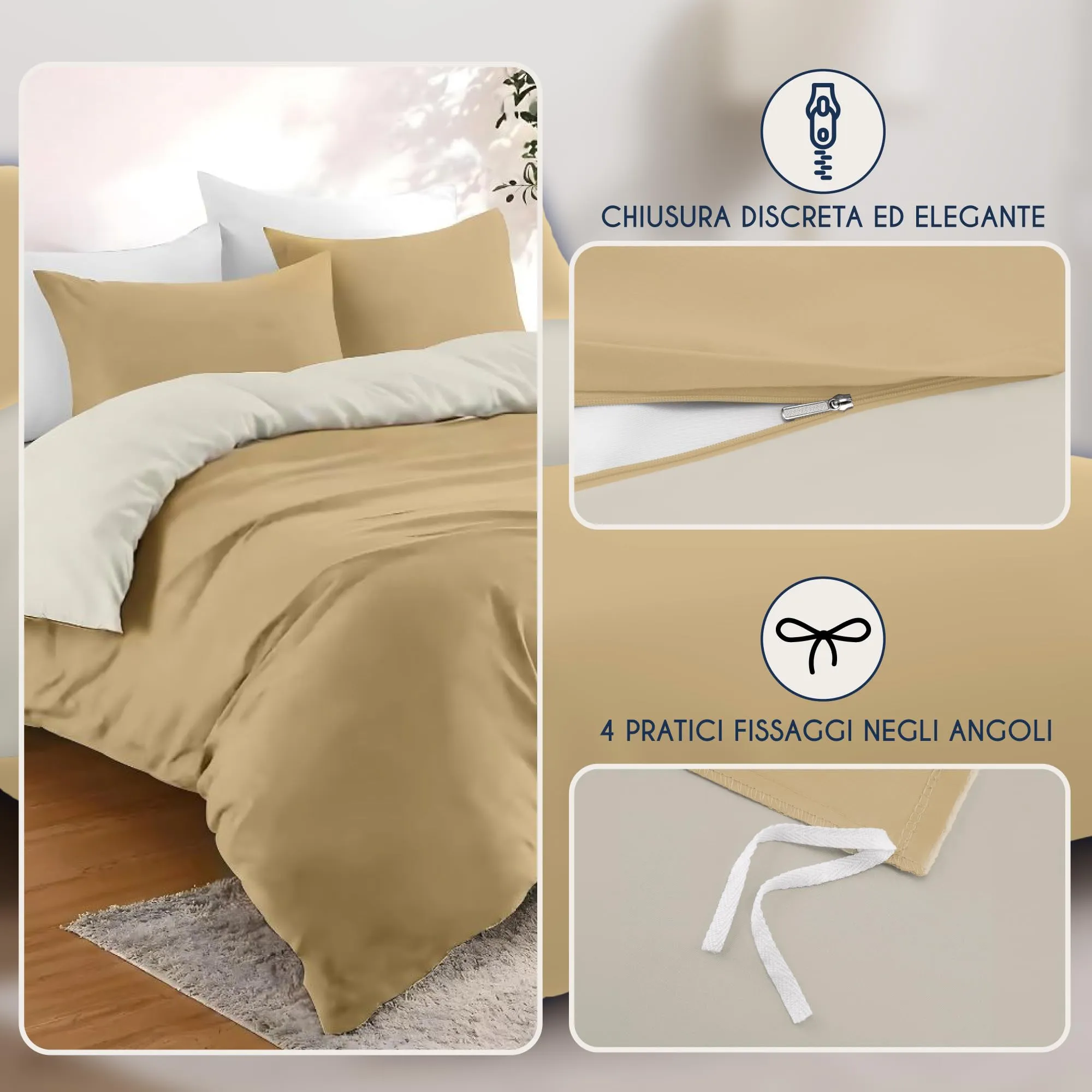 Dreamzie Copripiumino Matrimoniale 200x200 cm con 2 Federe 80x80 cm - immagine 3