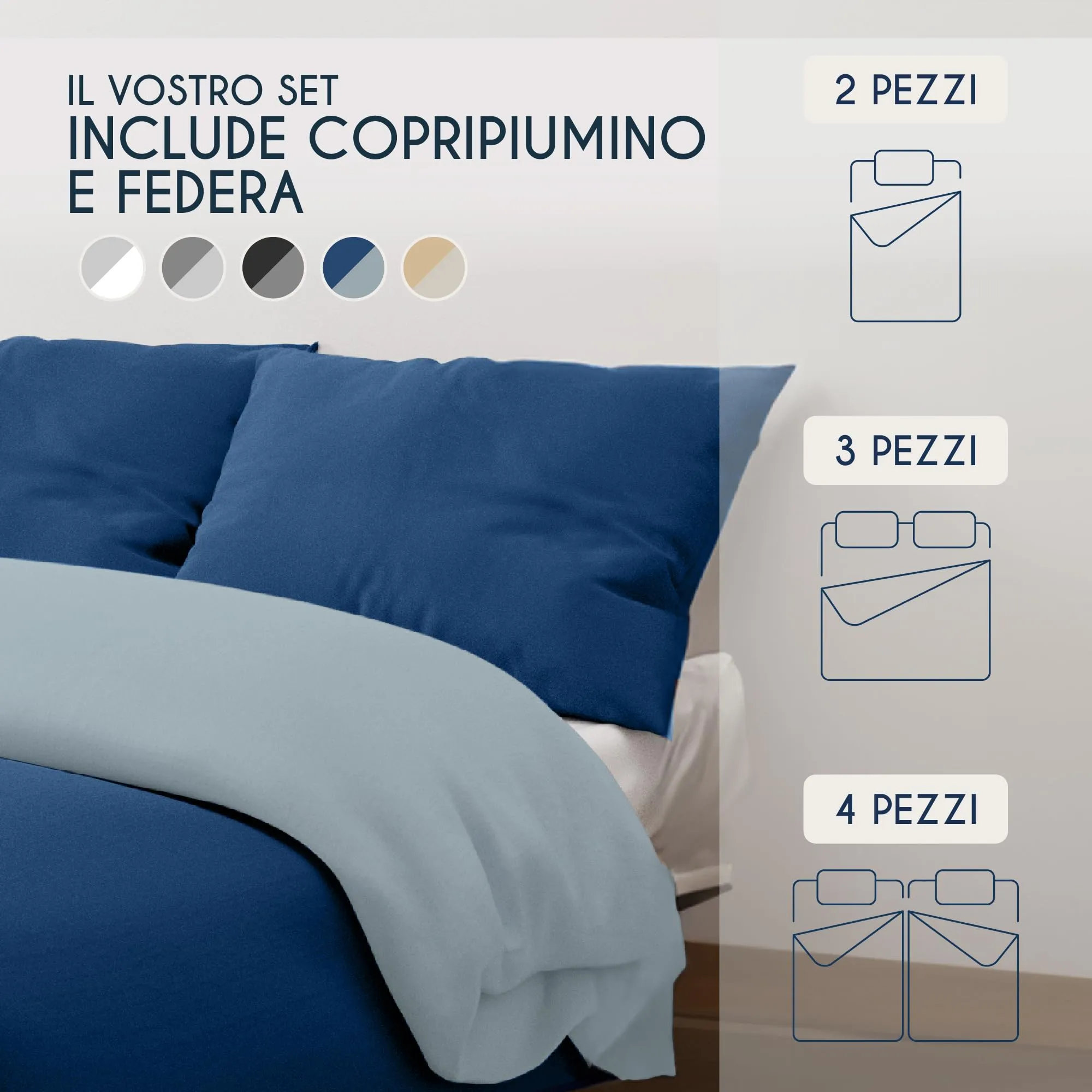 Dreamzie Set 2 Copripiumini Singolo 135x200 cm e 2 Federe 80x80 cm - immagine 6