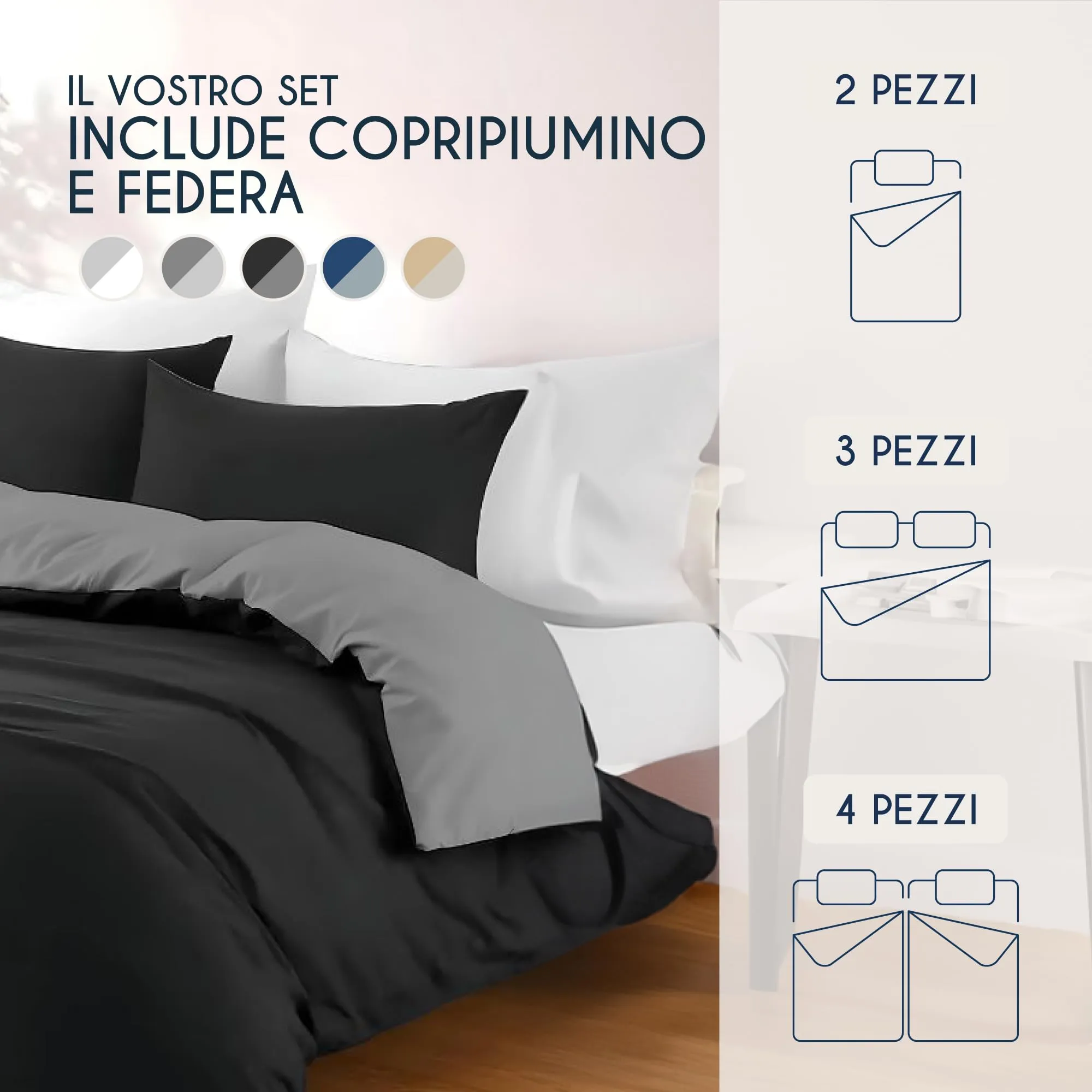 Dreamzie Copripiumino Una Piazza e Mezza 155x220 cm con 2 Federe 80x80 cm - immagine 6
