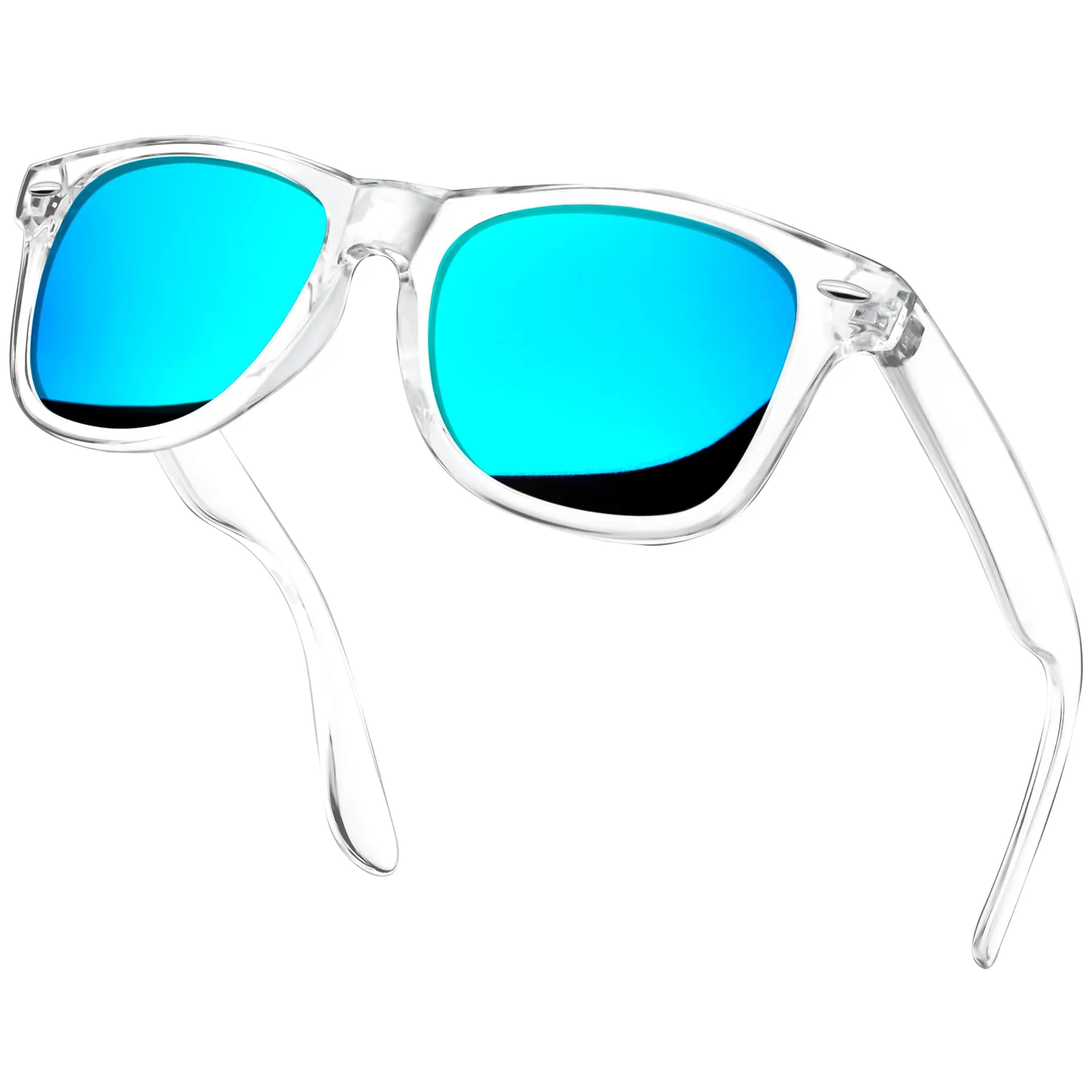 KANASTAL Occhiali da Sole Polarizzati UV400 Blu Specchio Montatura Trasparente - immagine 1