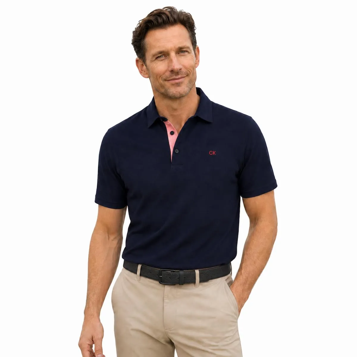 Calvin Klein Polo Golf Uomo Oxford Prep Campus - Blu Navy - L - immagine 2