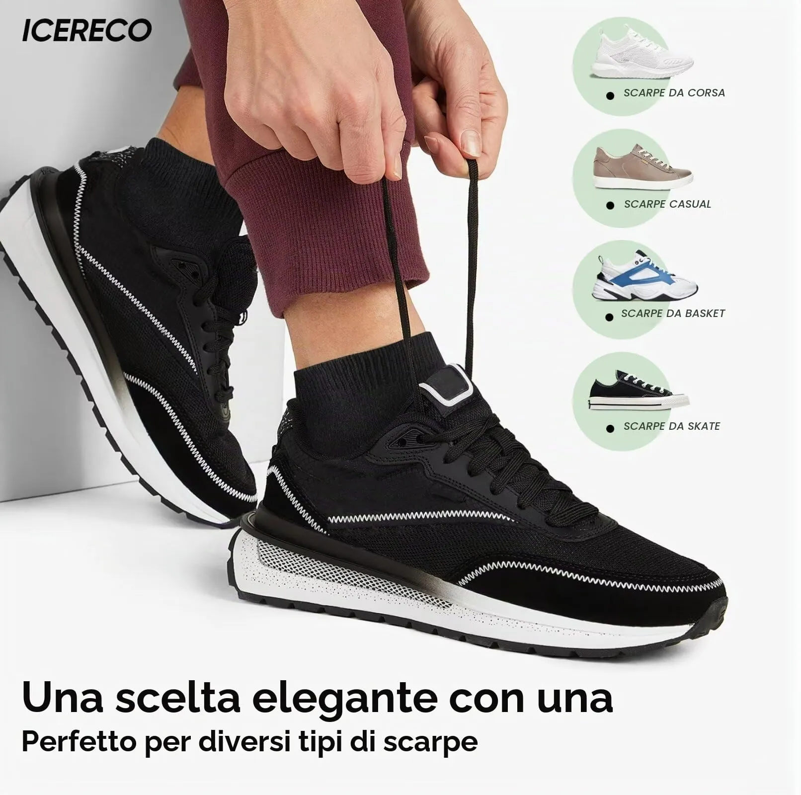 IceReco Calzini Corti in Cotone Unisex, 10 Paia, 35-38, Nero - immagine 7