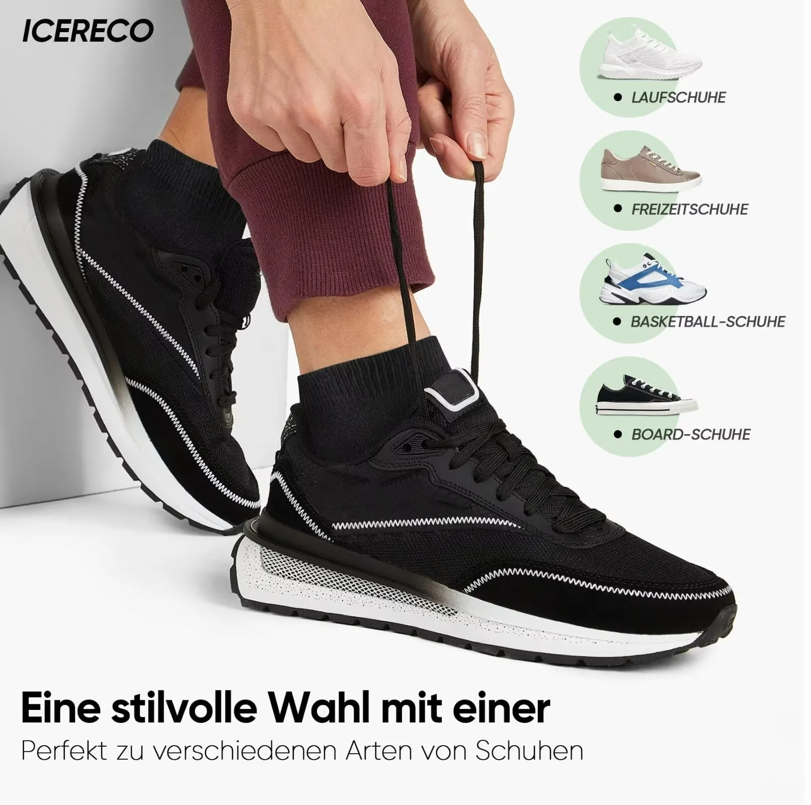 IceReco Calzini Corti in Cotone Unisex, 10 Paia, 35-38, Nero - immagine 7